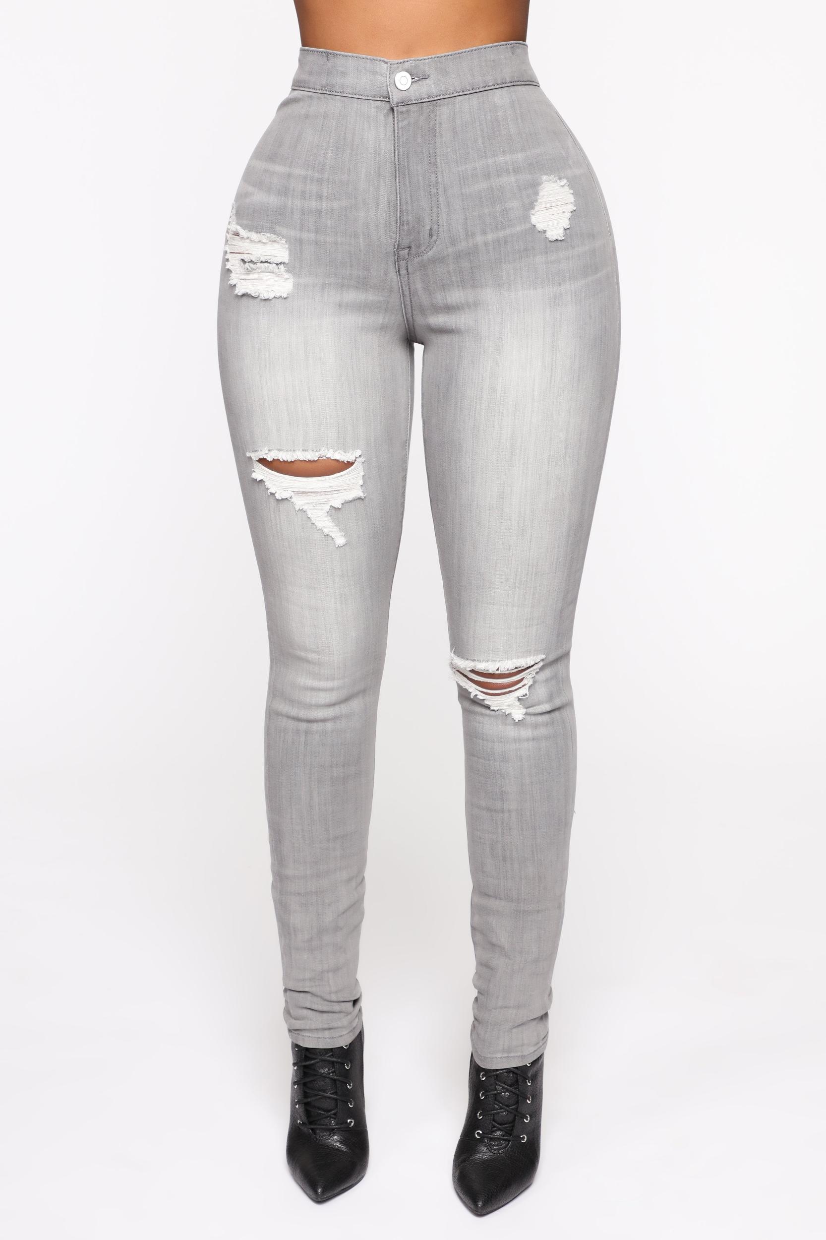 In The Night High Rise Skinny Jeans - Grey Product Image