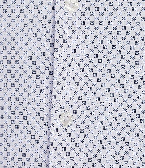 Hart Schaffner Marx State Street Essentials Long Sleeve Geo Print Albini Knit 4Flex Coat Front Shirt Product Image