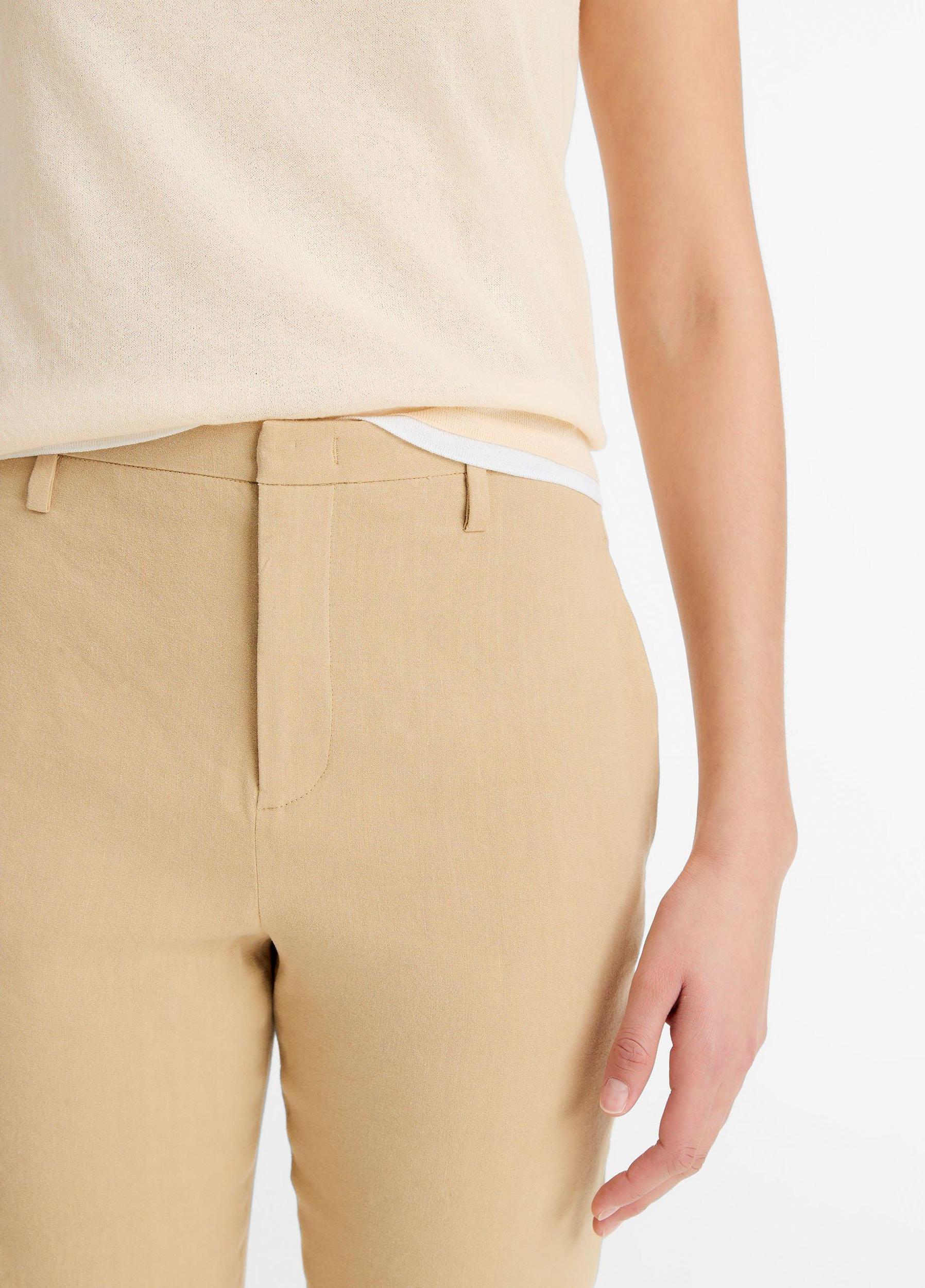 Linen-Blend Crop Flare Trouser Product Image