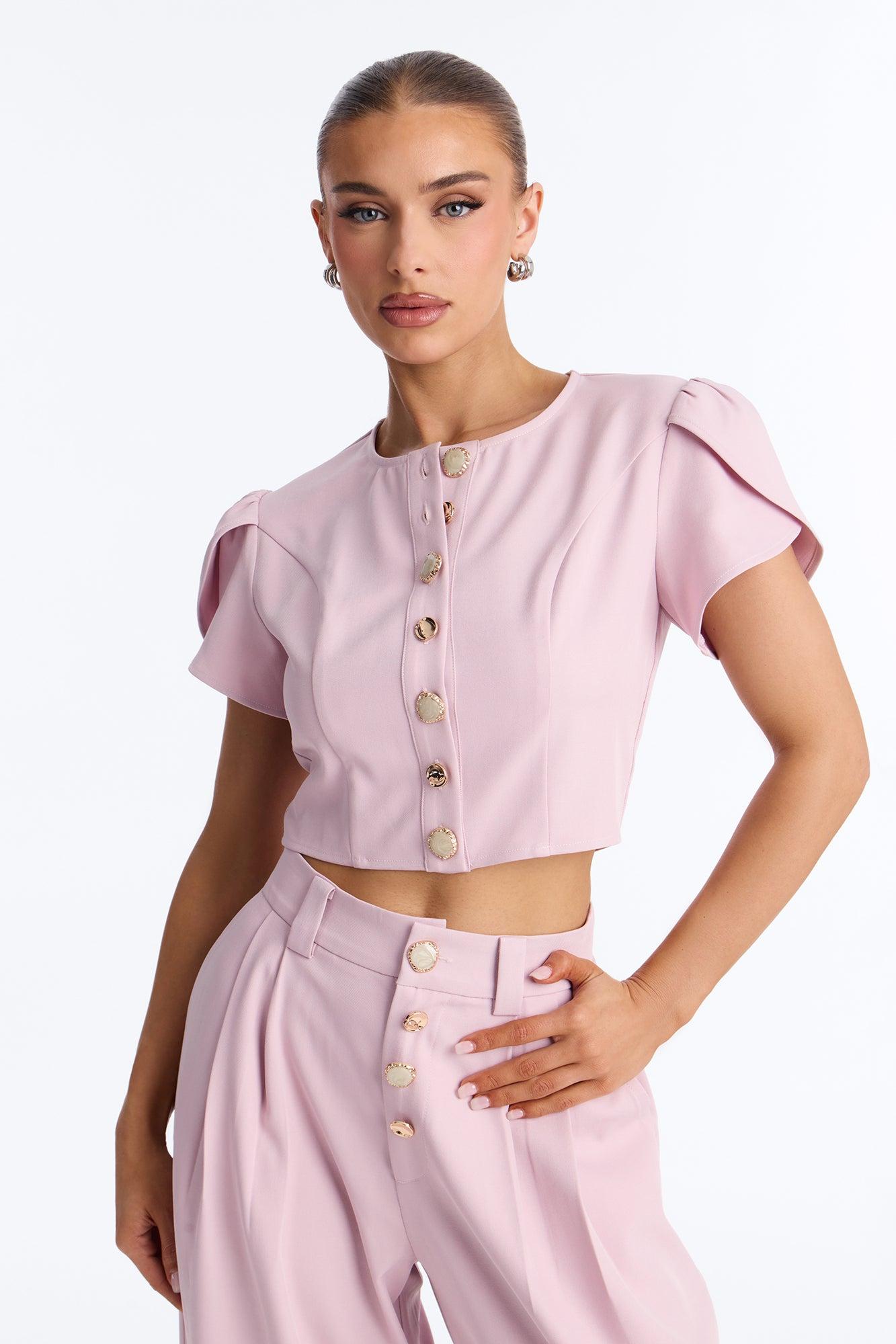 The Perfect Day Wide Leg Pant Set - Pink Female Product Image