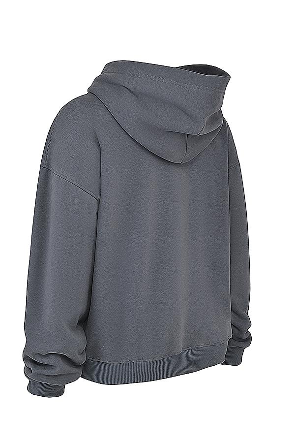 Mirage  slate cotton fleece-back zip through hoodie Product Image
