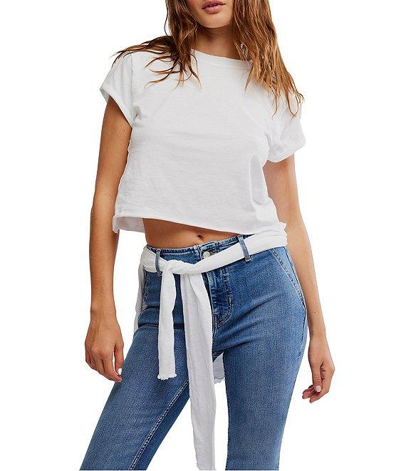Free People The Perfect Tee Crew Neck Short Sleeve Cropped Tee Product Image