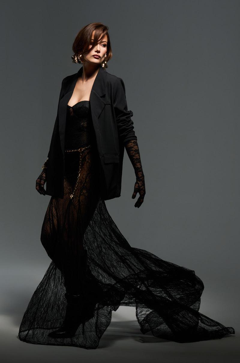 TROUBLES HERE LACE MAXI DRESS Product Image