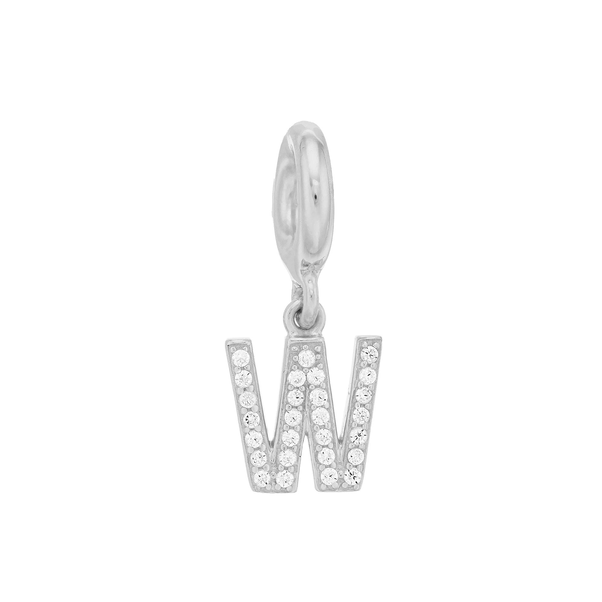 SIRI USA by TJM Sterling Silver Cubic Zirconia Initial Charm, Women's Product Image
