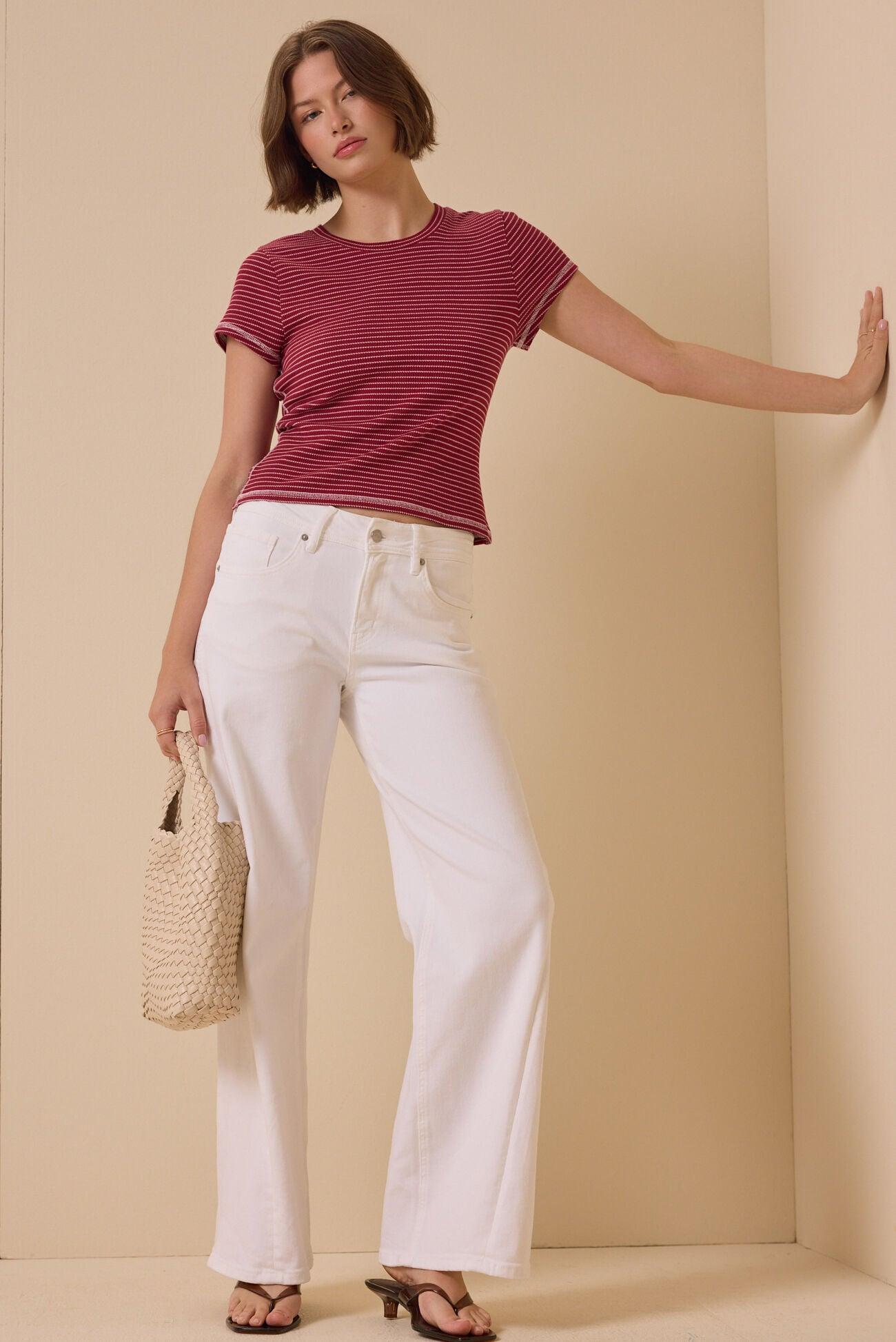 Campbell Stripe Crop Tee Product Image