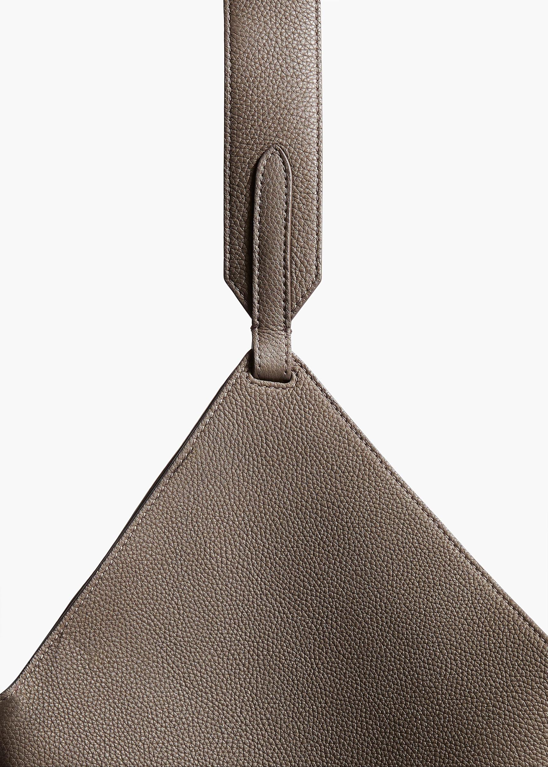 Small Lotus Tote in Elephant Pebbled Leather Product Image