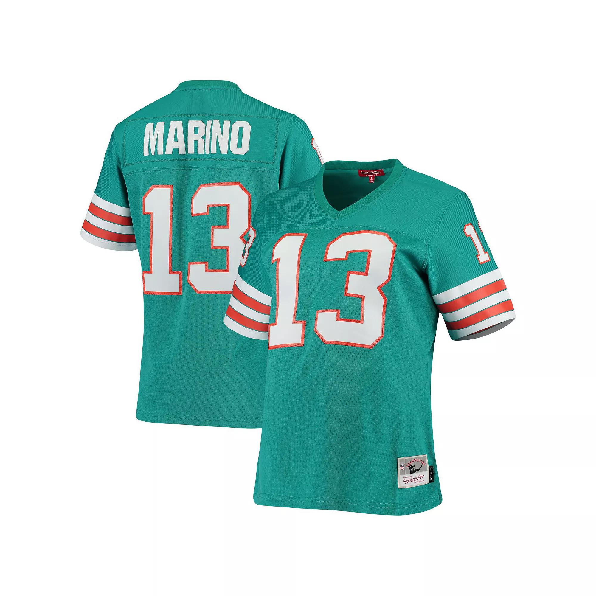 Women's Mitchell & Ness Dan Marino Aqua Miami Dolphins 1984 Legacy Replica Jersey, Size: 2XL, Turquoise A Product Image