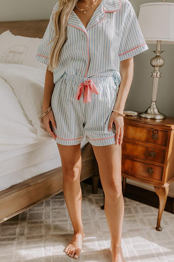 Lakeside Bliss Stripe Pajama Shorts Product Image