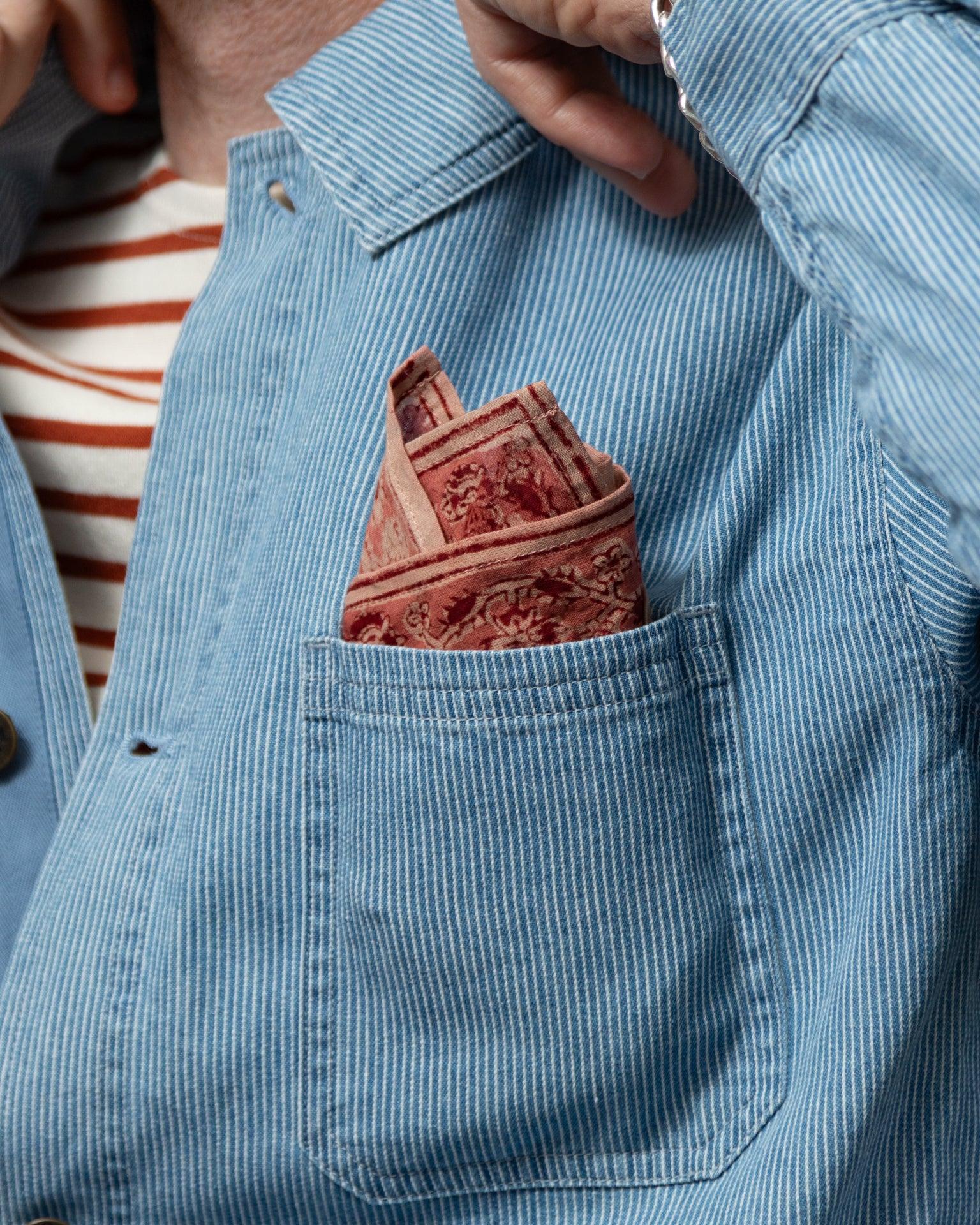 French Workman's Jacket in Blue Hickory Stripe Denim Product Image