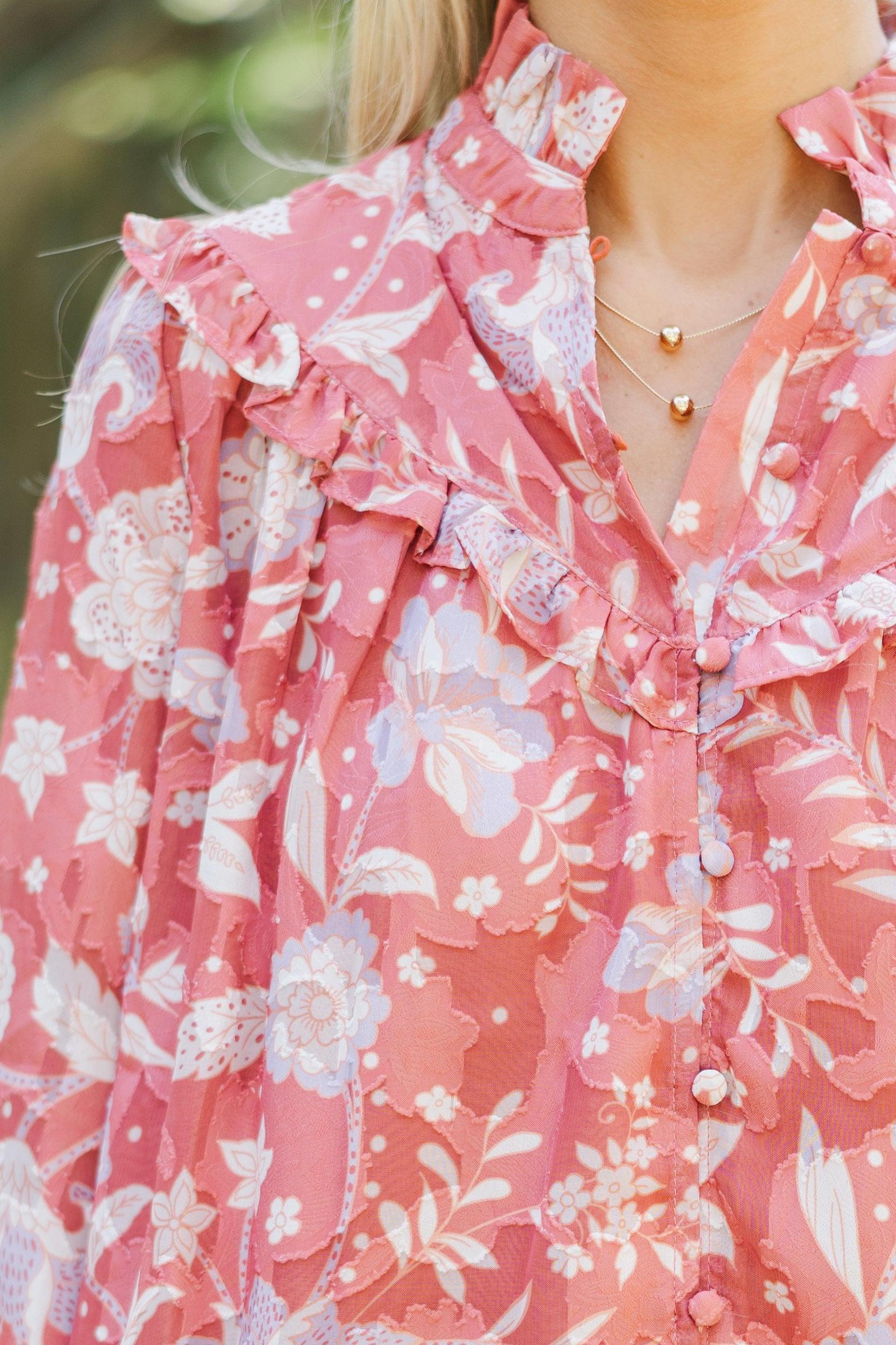 Fate: Give In Light Marsala Floral Blouse Female Product Image