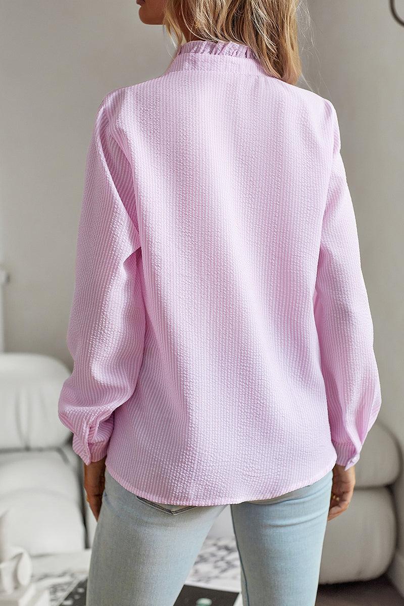 Frenchy Striped Button Front Shirt Product Image