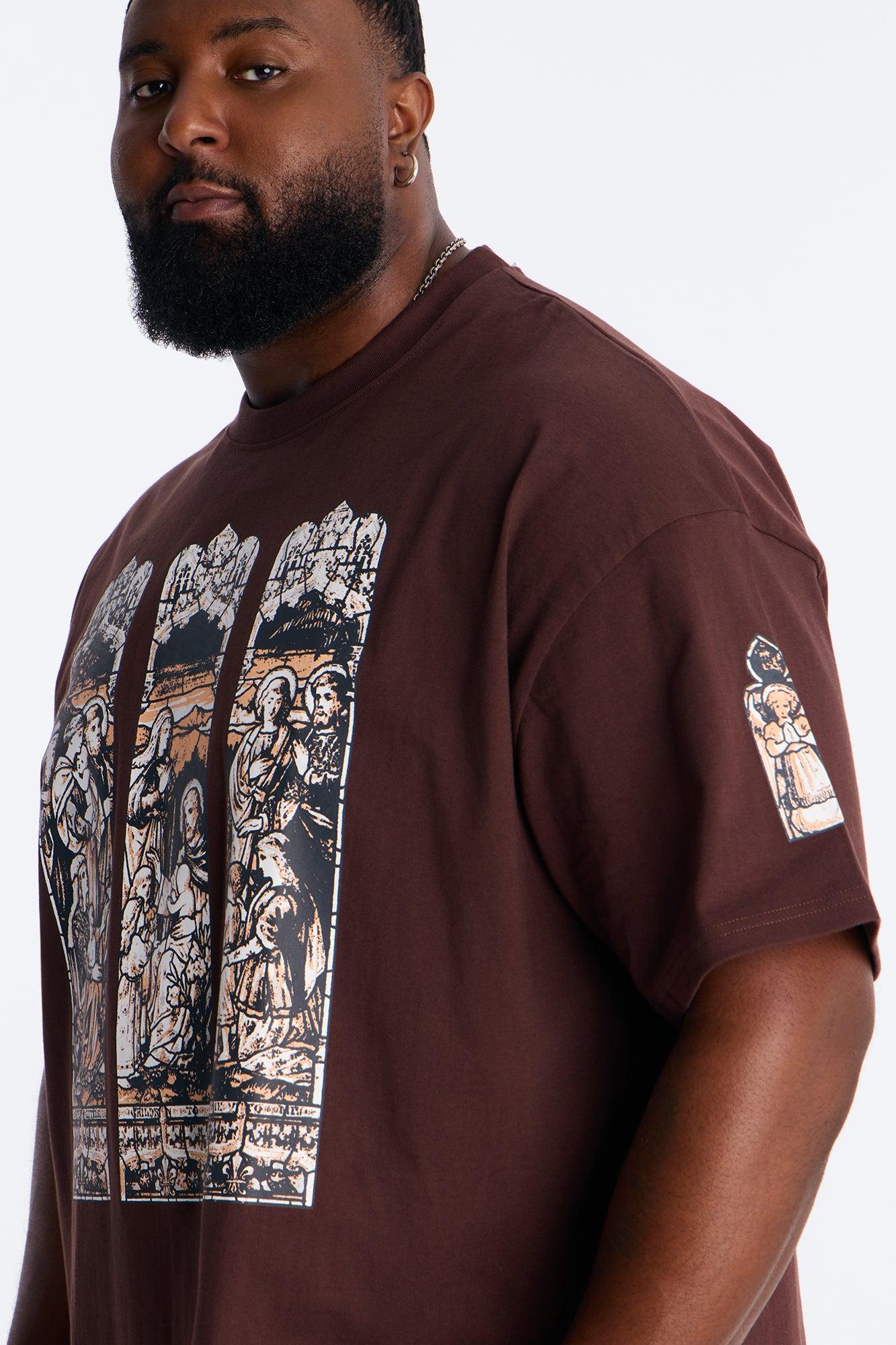 Cathedral Art Oversized Short Sleeve Tee - Brown Male Product Image