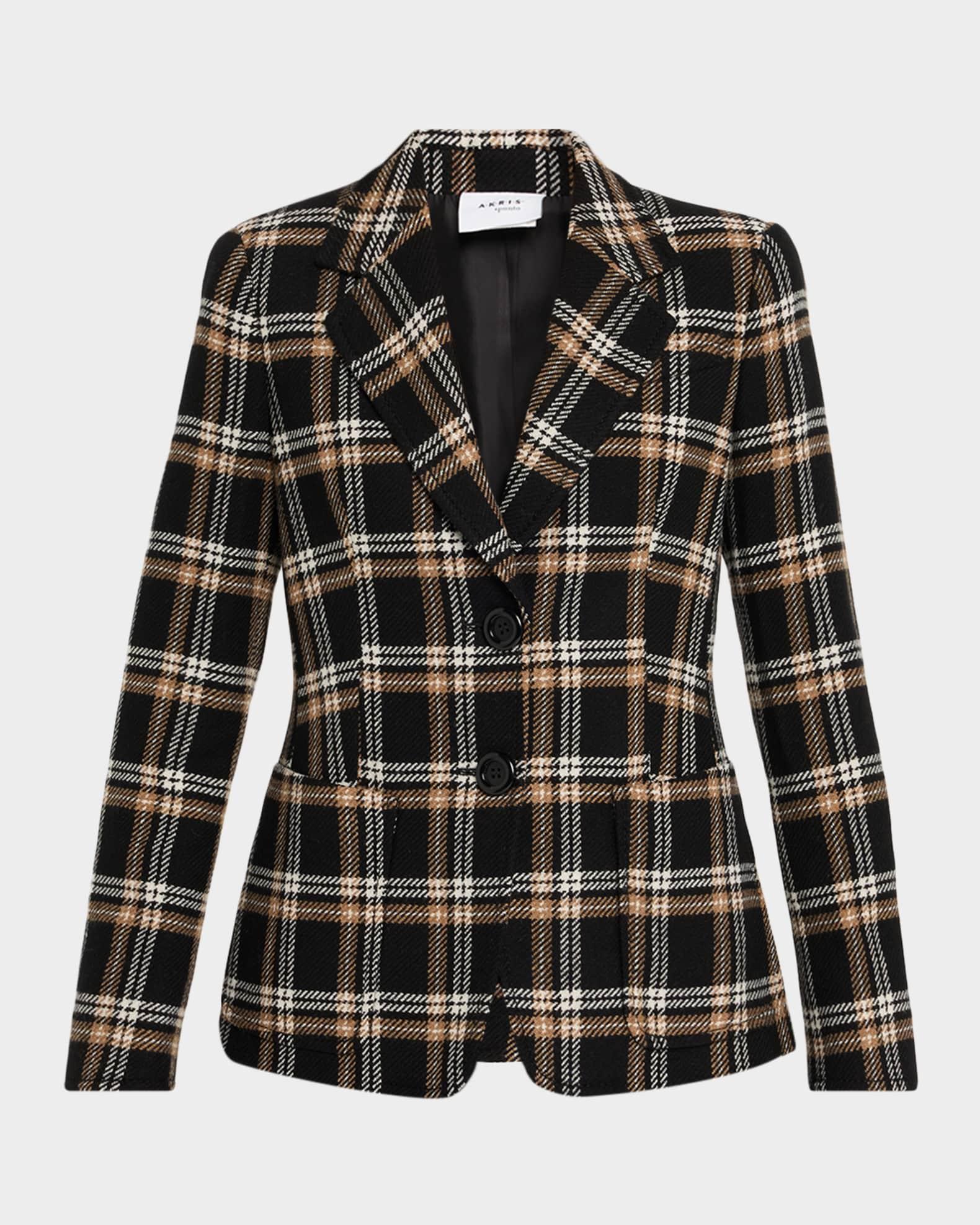 Wool Check Single-Breasted Jacket Product Image
