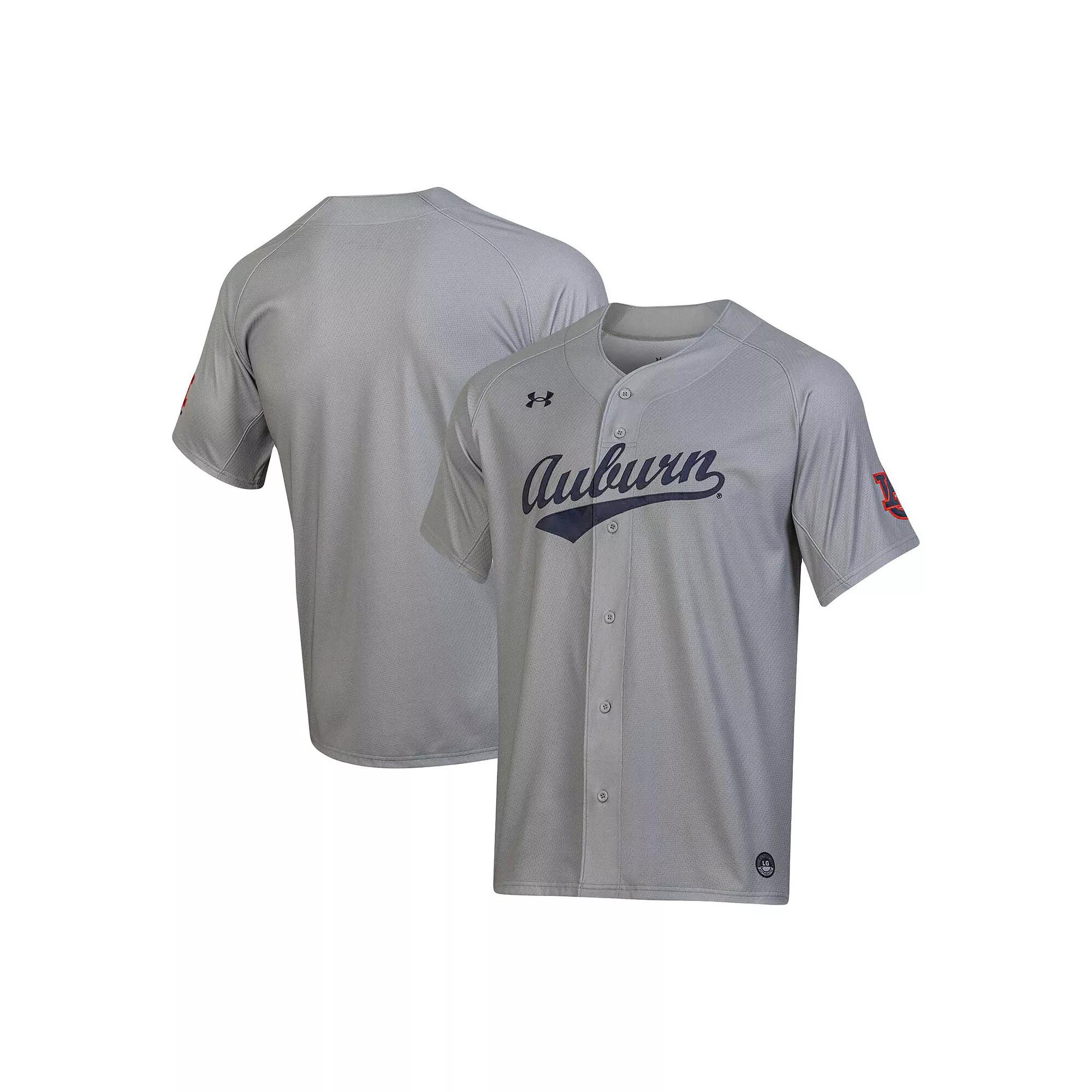 Men's Under Armour Gray Auburn Tigers Replica Baseball Jersey,  Product Image