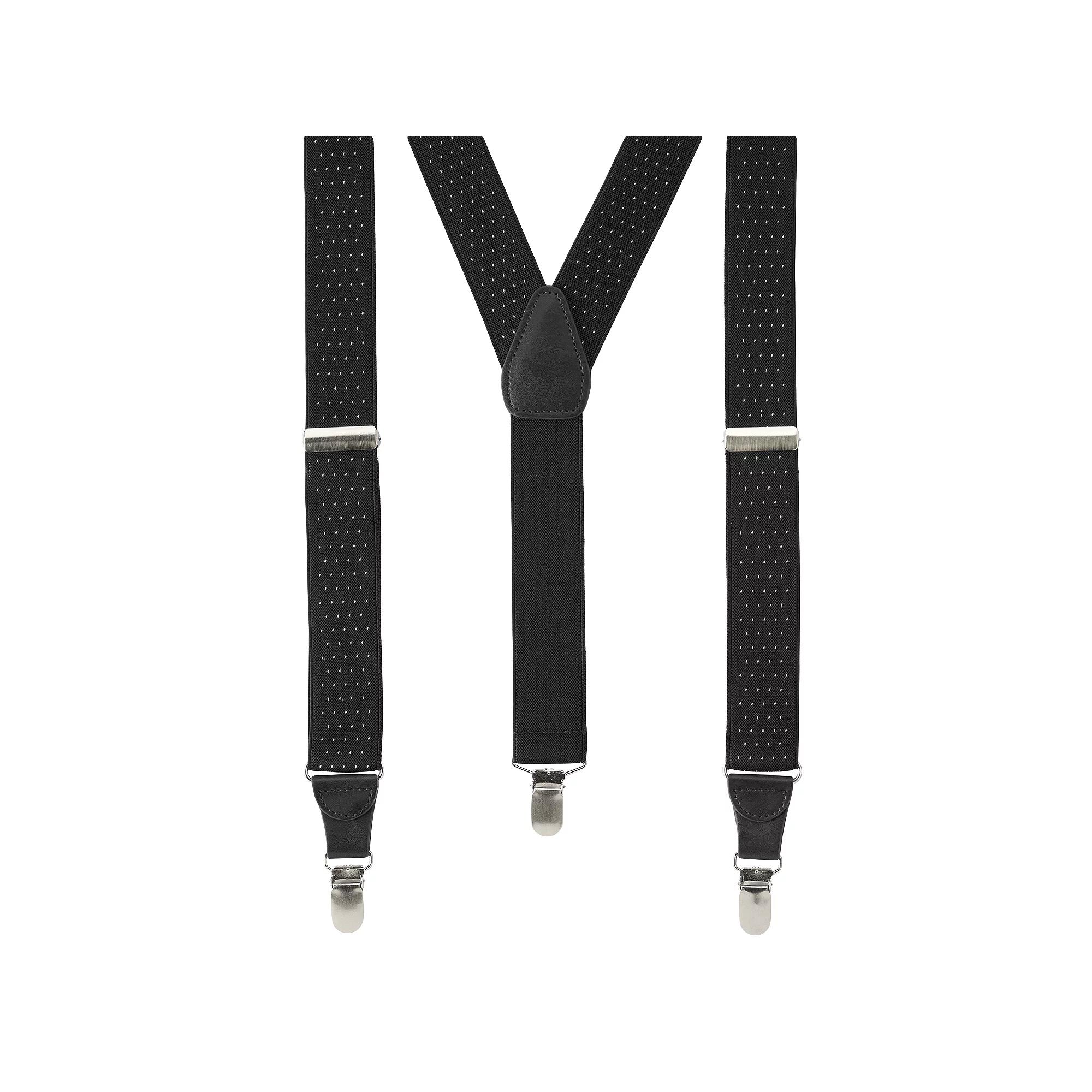 Men's Wembley Pindot Stretch Suspenders, Black Product Image