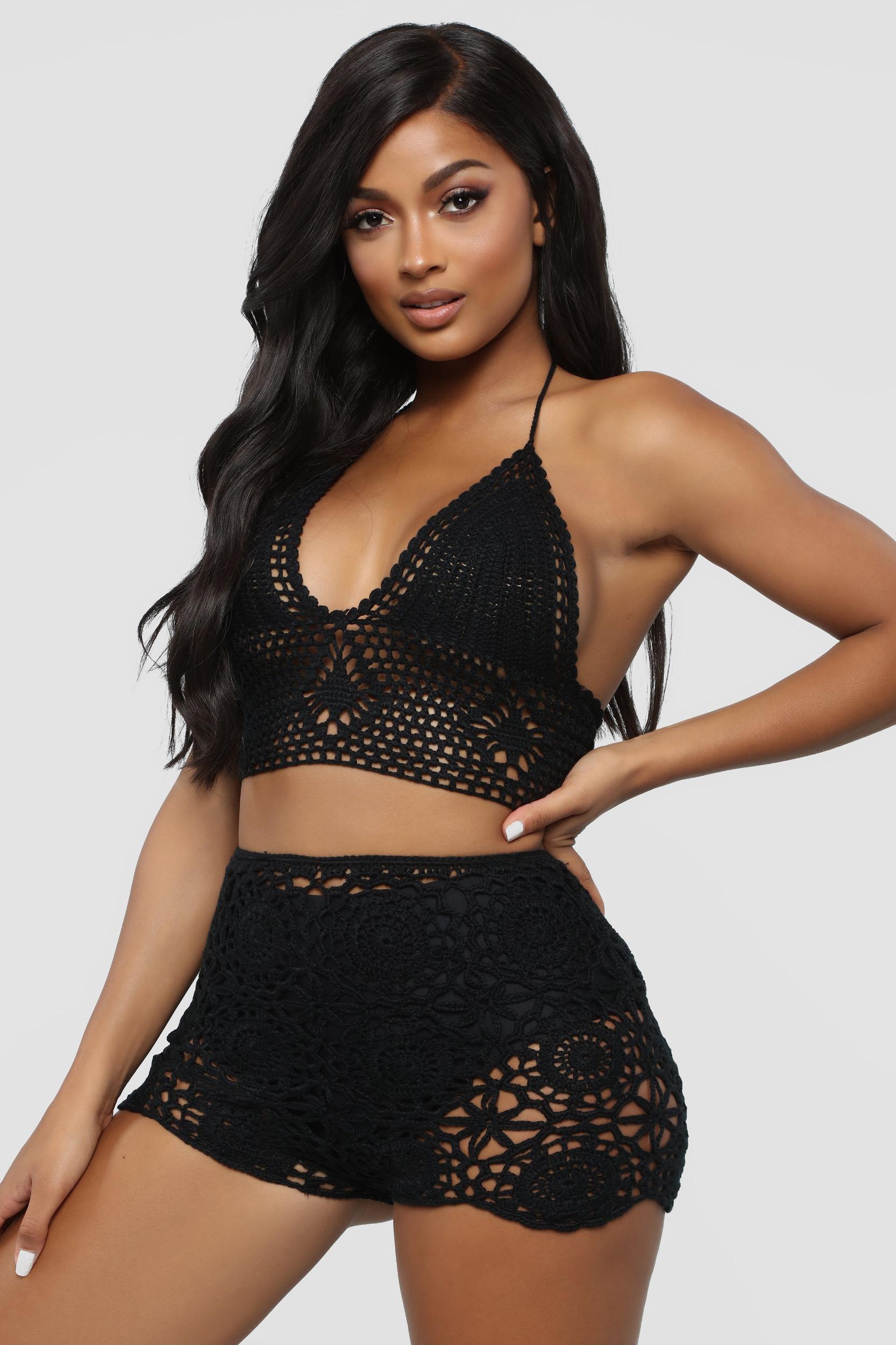 Desi Crochet Set - Black Product Image