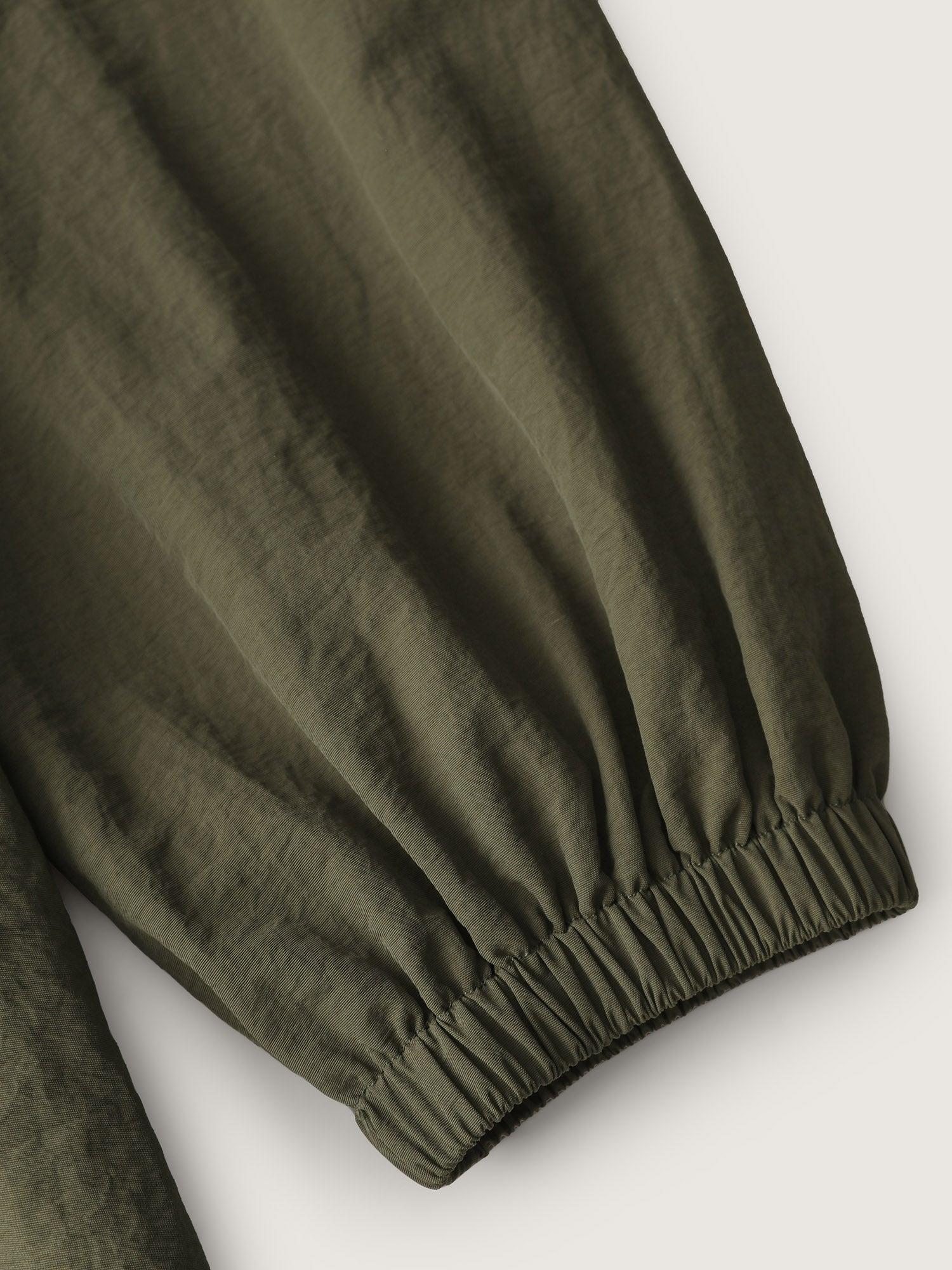 Drawstring Waist Pockets Hooded Coat Female Product Image