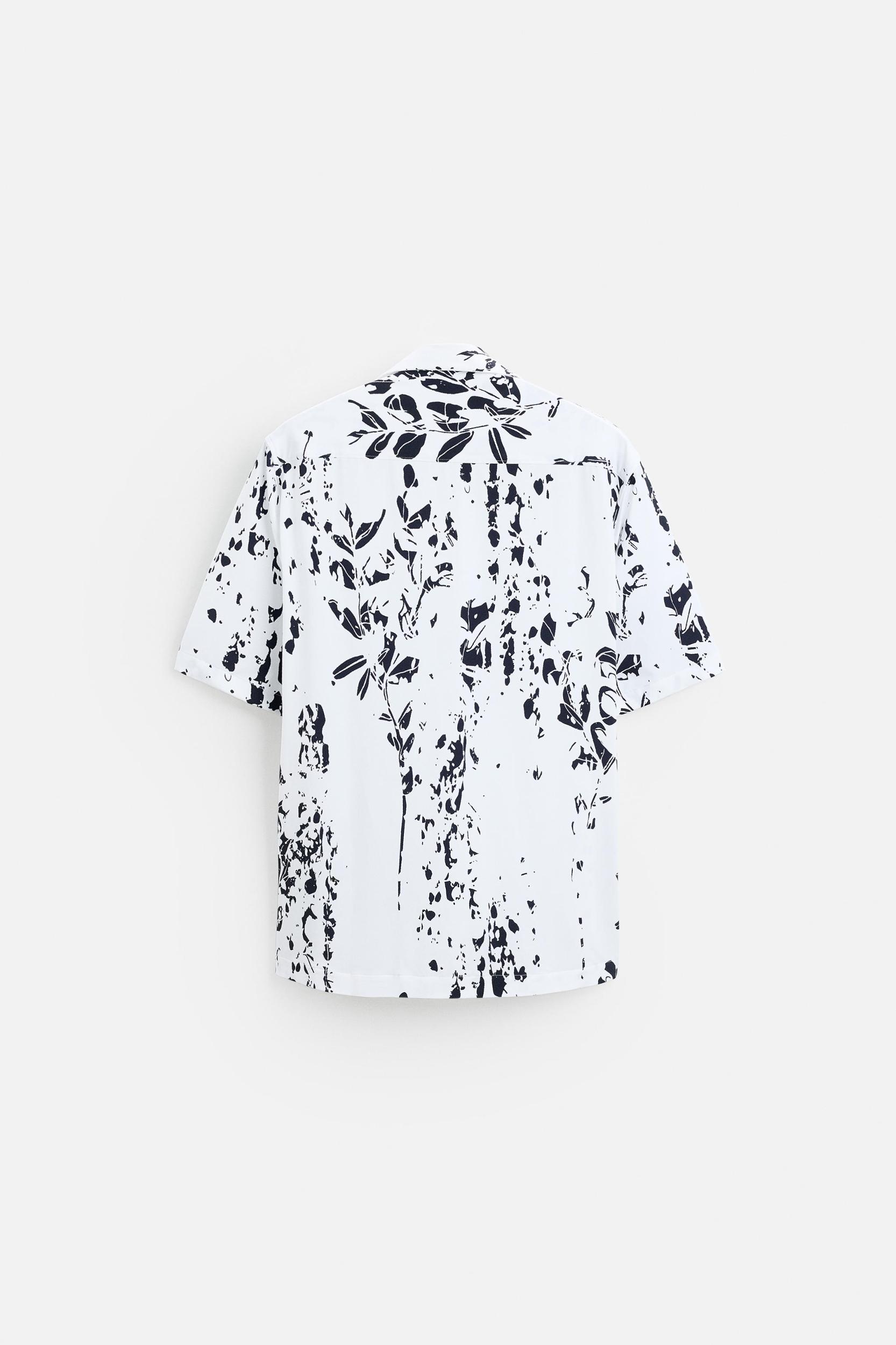 LEAF PRINT STRETCH SHIRT Product Image