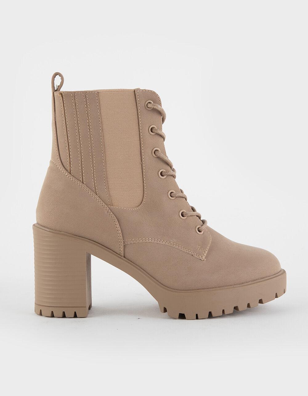 MIA Daryl Lace Up Heel Womens Boots - STONE Product Image