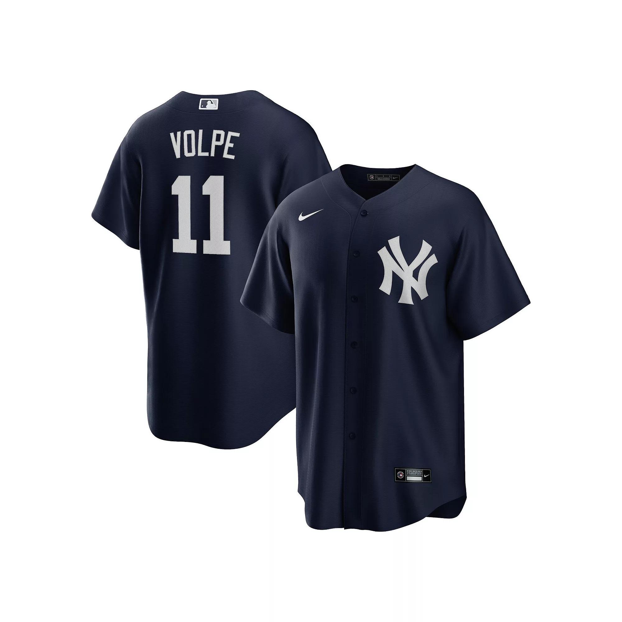Men's Nike Anthony Volpe Navy New York Yankees Big & Tall Alternate Replica Player Jersey, Size: XLT, Blue Product Image