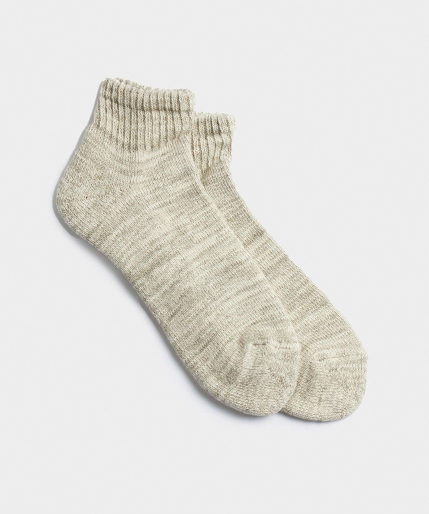 RoToTo Organic Daily 3 Pack Ankle Socks in Grey & Ecru Product Image