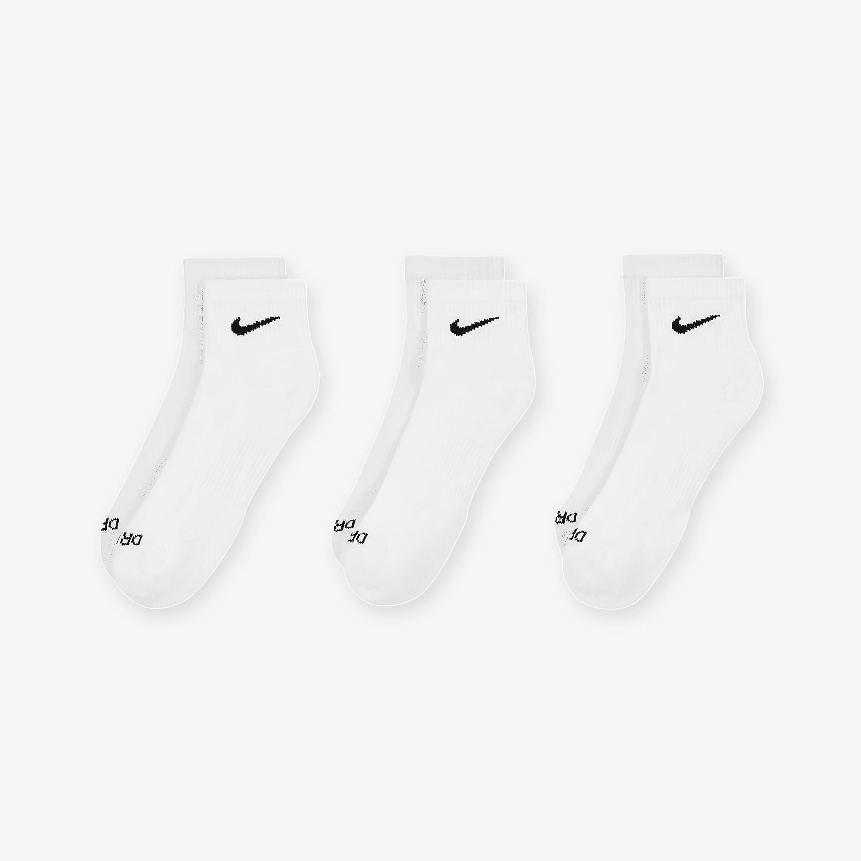 Nike Mens Everyday Plus Cushioned Training Ankle Socks (3 Pairs) | SX6890-100 Product Image