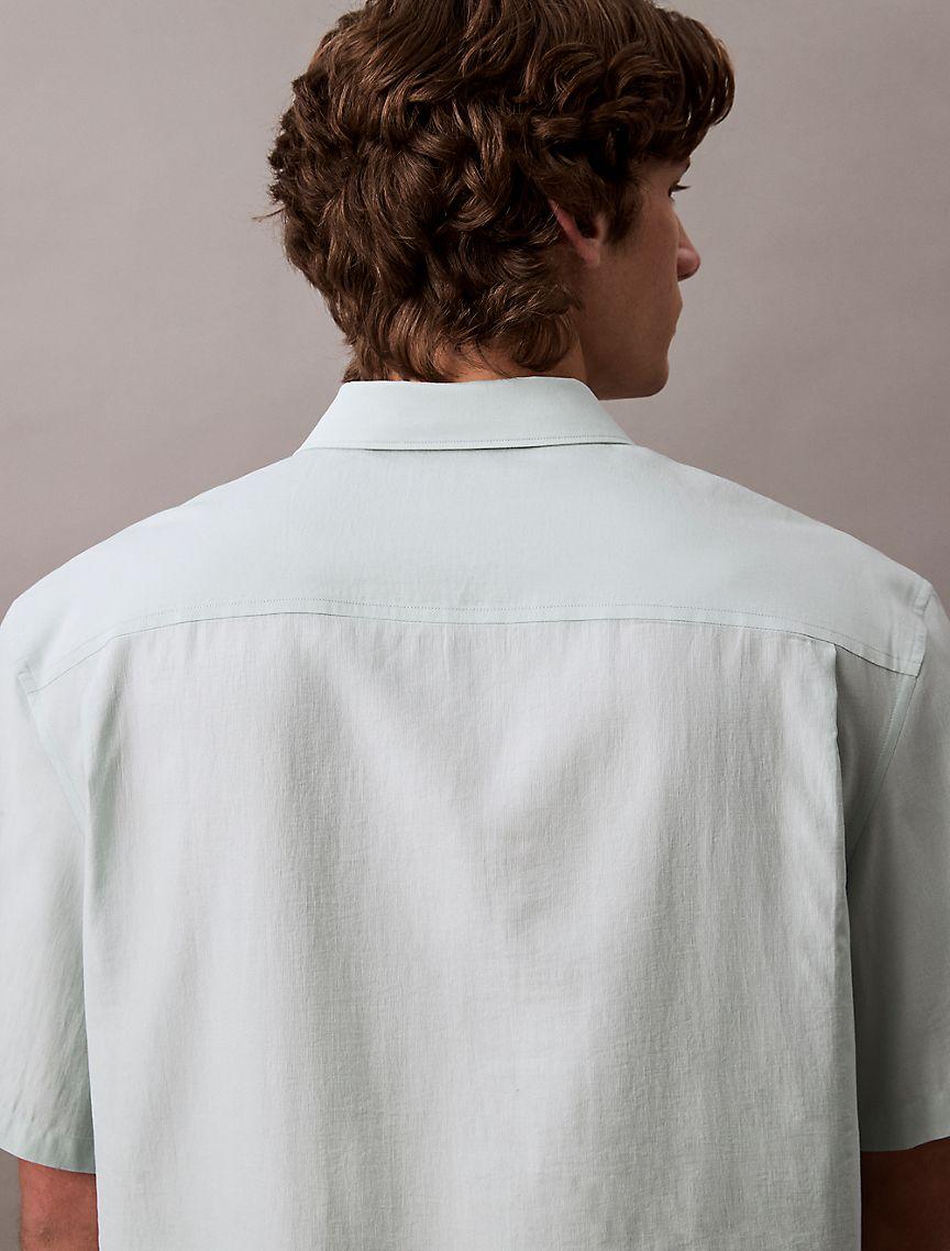 Lyocell Blend Relaxed Button-Down Shirt Product Image