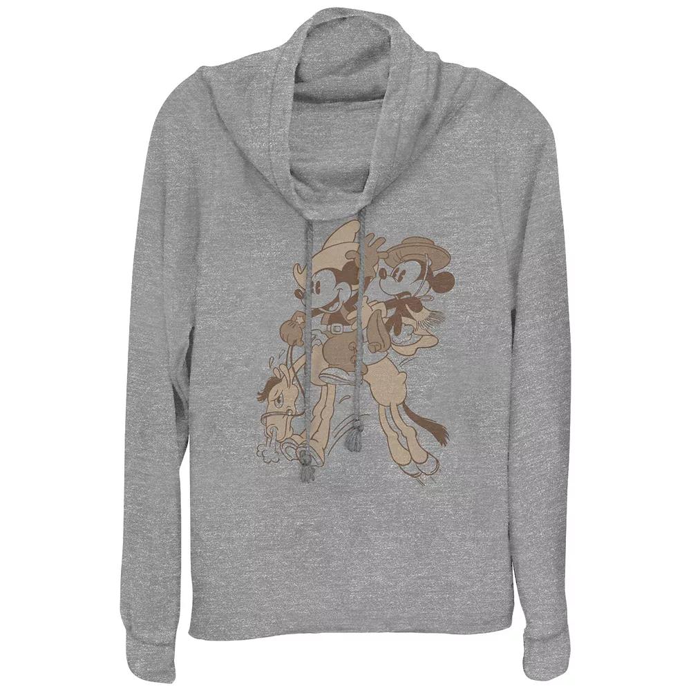Disney's Mickey Mouse And Minnie Mouse Wild Ride Women's Cowlneck Graphic Lightweight Long Sleeve,  Product Image