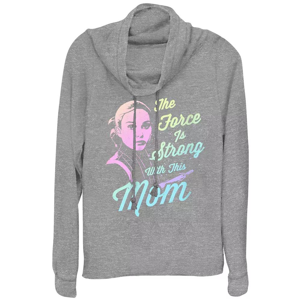 Women's Star Wars Amidala The Force Is Strong With This Mom Cowlneck Graphic Lightweight Long Sleeve,  Product Image