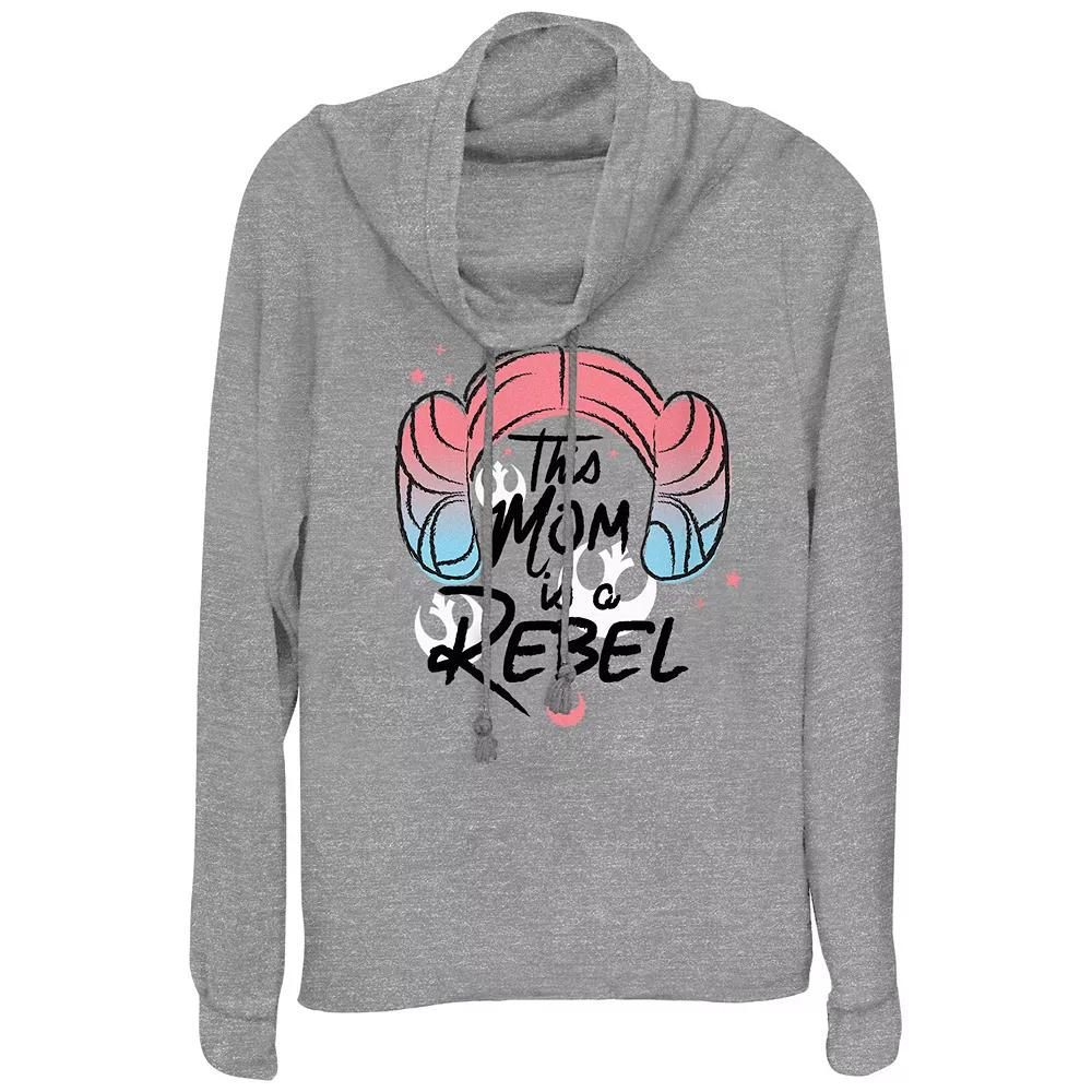 Women's Star Wars This Mom Is A Rebel Cowlneck Graphic Lightweight Long Sleeve,  Product Image