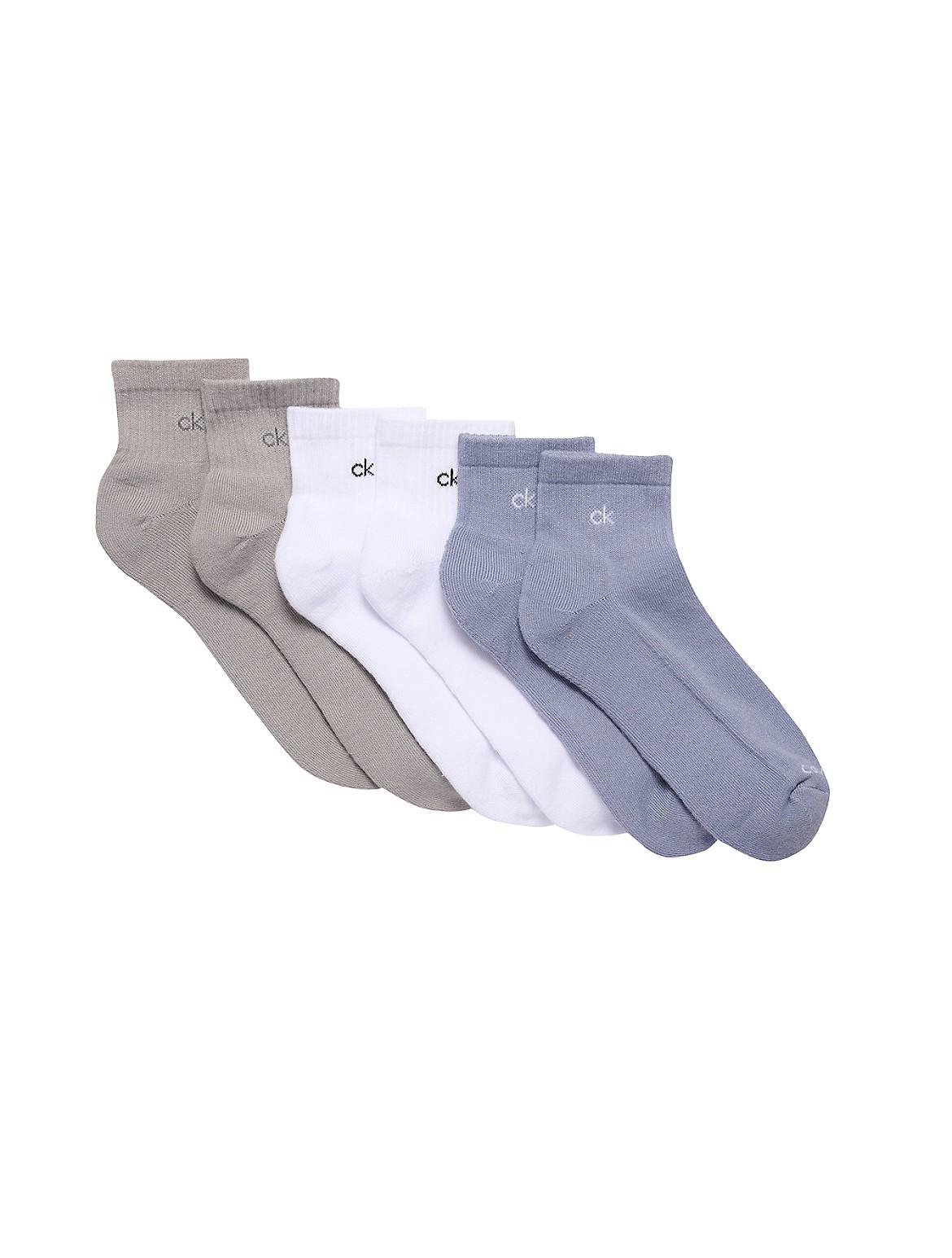Calvin Klein Mens Basic Cushion Quarter 6-Pack Socks - Multi Product Image