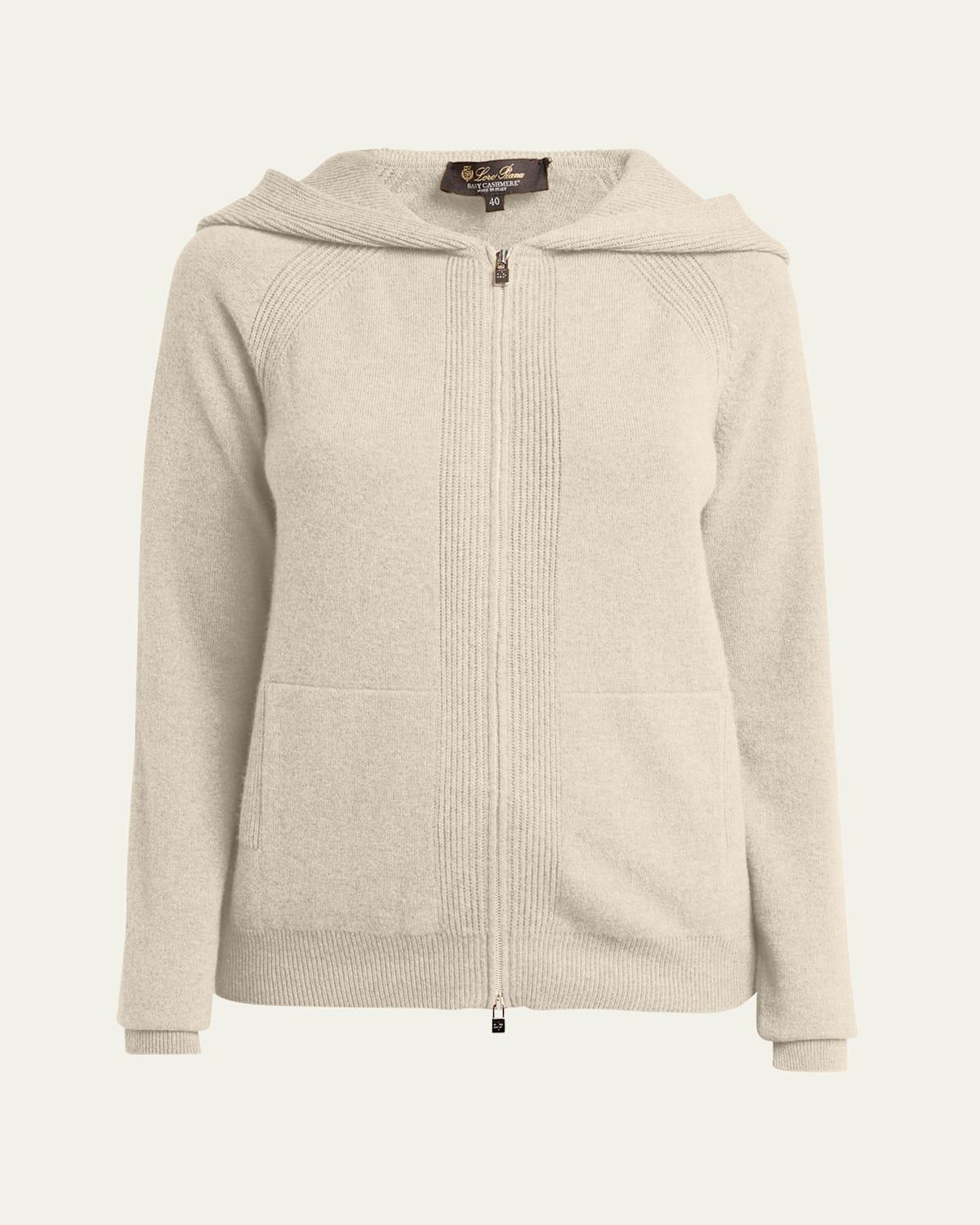 Merano Cashmere Zip-Front Hoodie Sweater Product Image