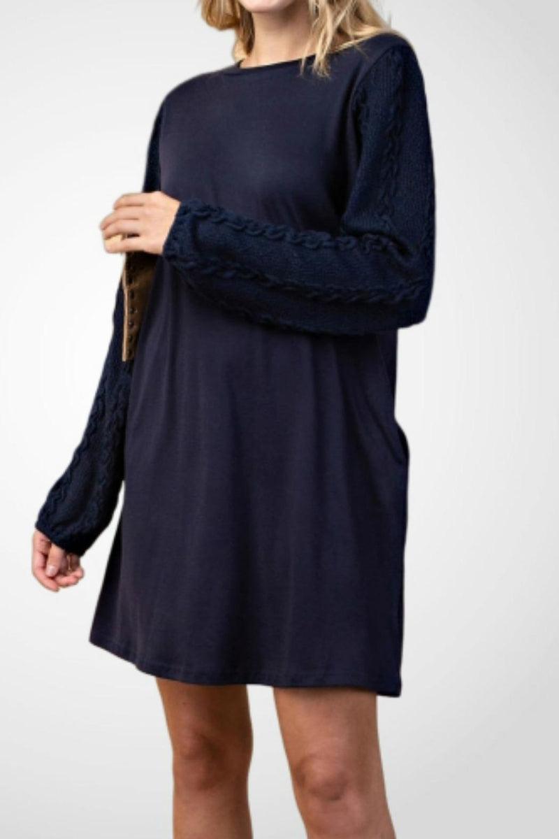 Knit Sweater Sleeve Dress Product Image