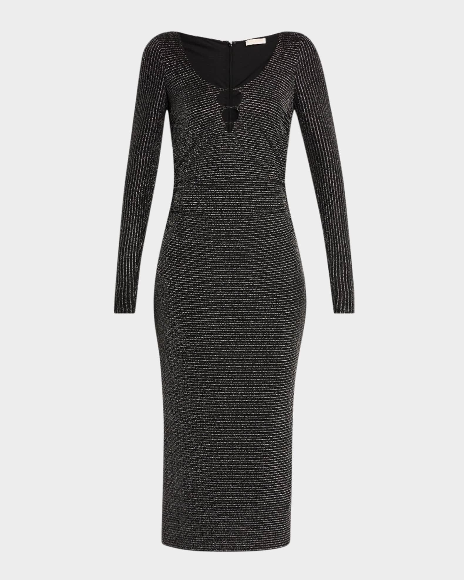 Dierdre Metallic Striped Midi Dress Product Image