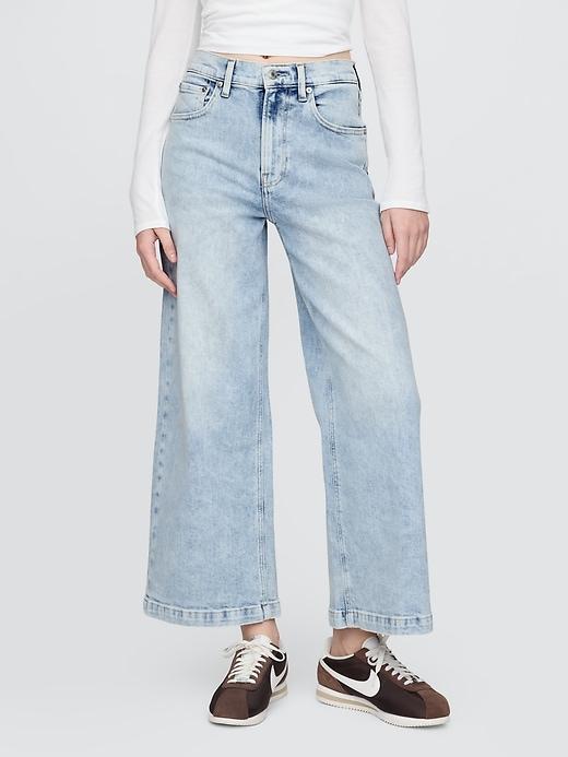 High Rise Stride Wide-Leg Ankle Jeans Product Image