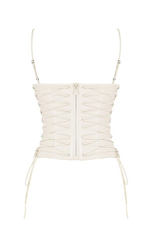 Antonella  off white vegan leather corset - sale Product Image