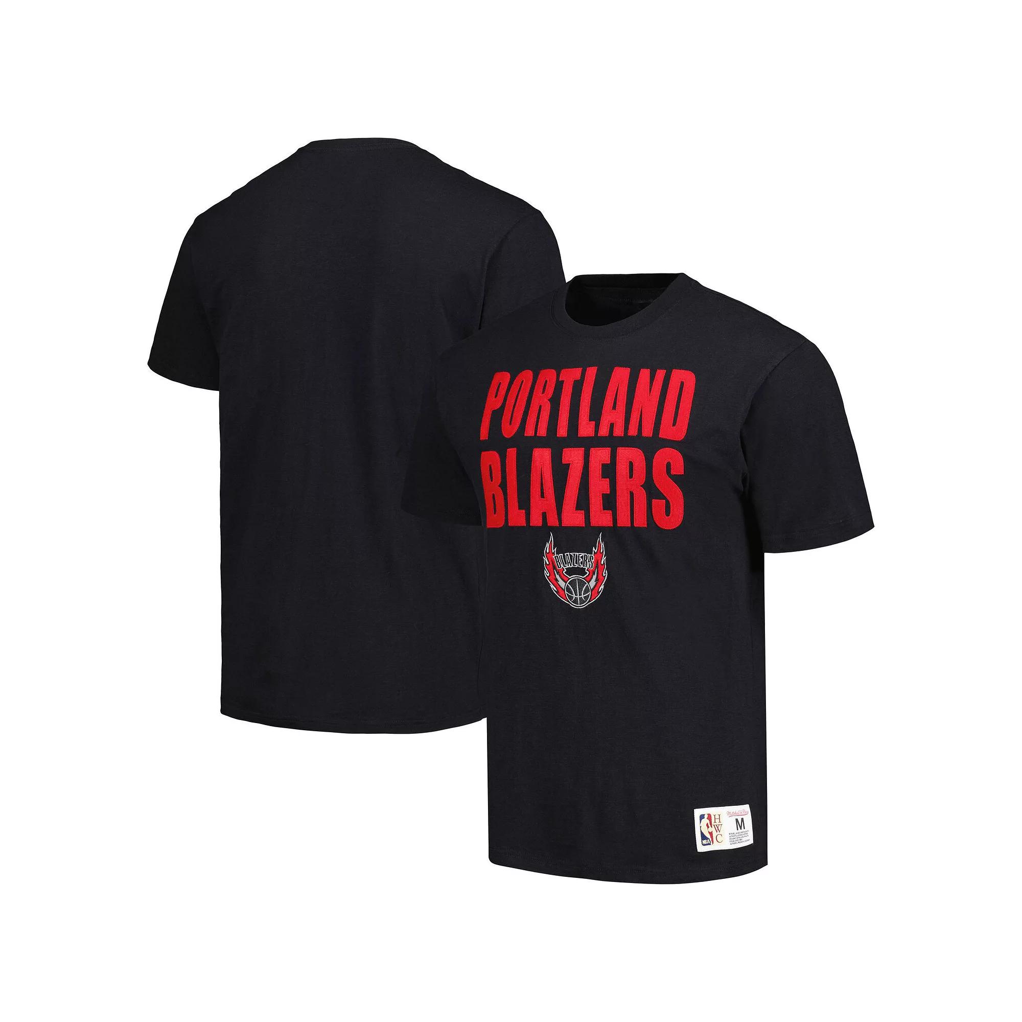 Men's Mitchell & Ness Black Portland Trail Blazers Hardwood Classics Legendary Slub T-Shirt,  Product Image