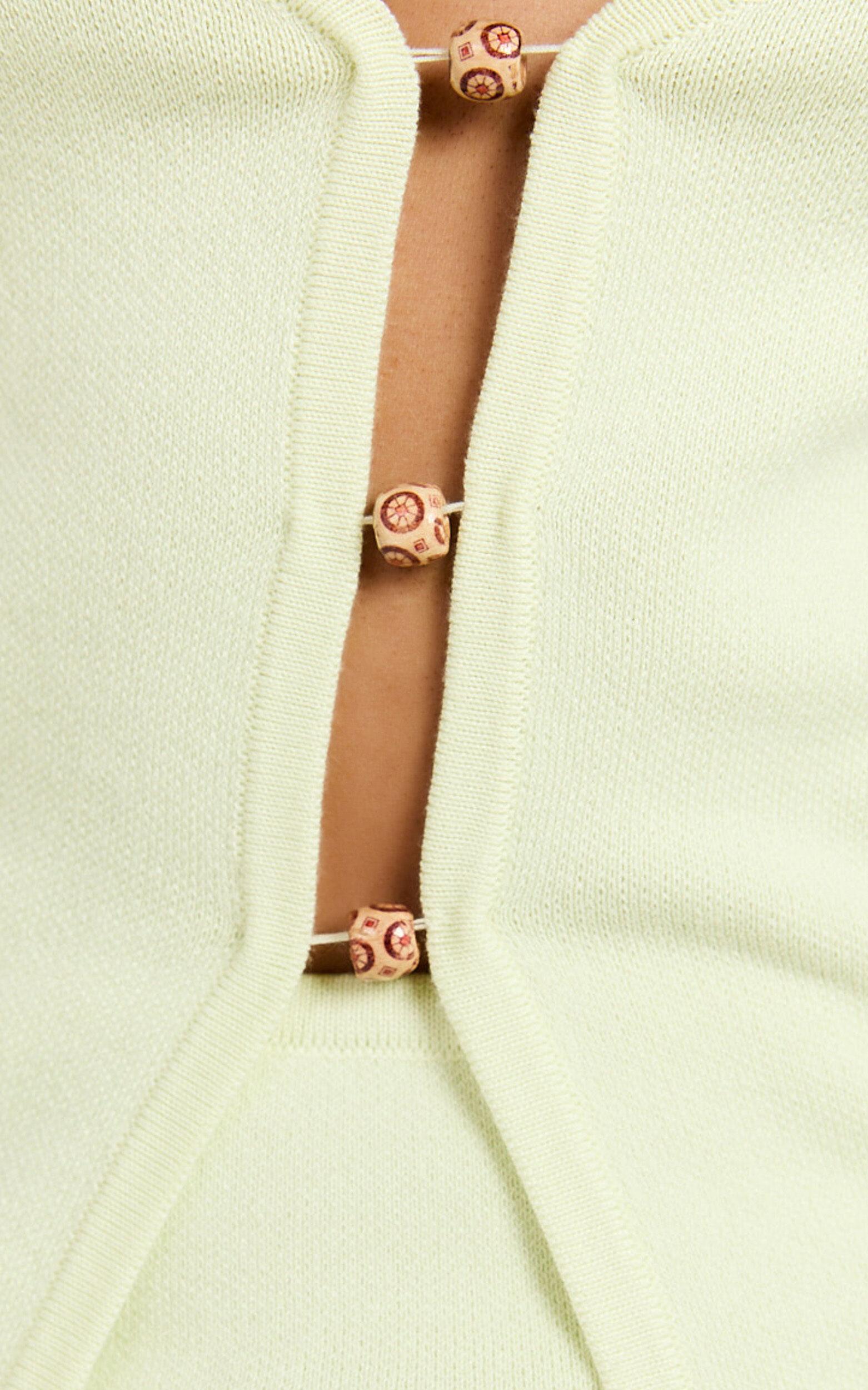 Kelly Two Piece Set - Recycled Long Line Knit Top and Fitted Knit Skirt in Lime Product Image