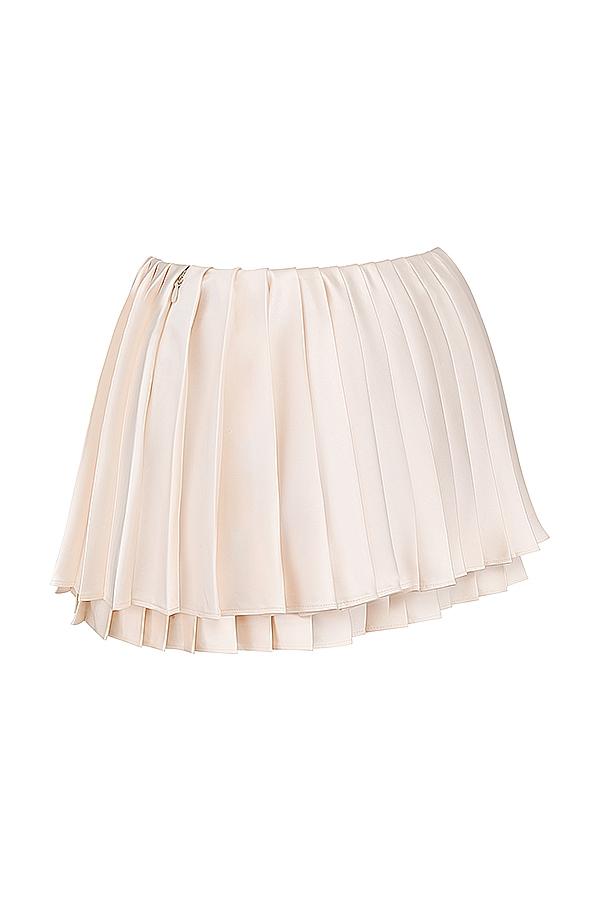 Emira  ivory pleated mini skirt Product Image
