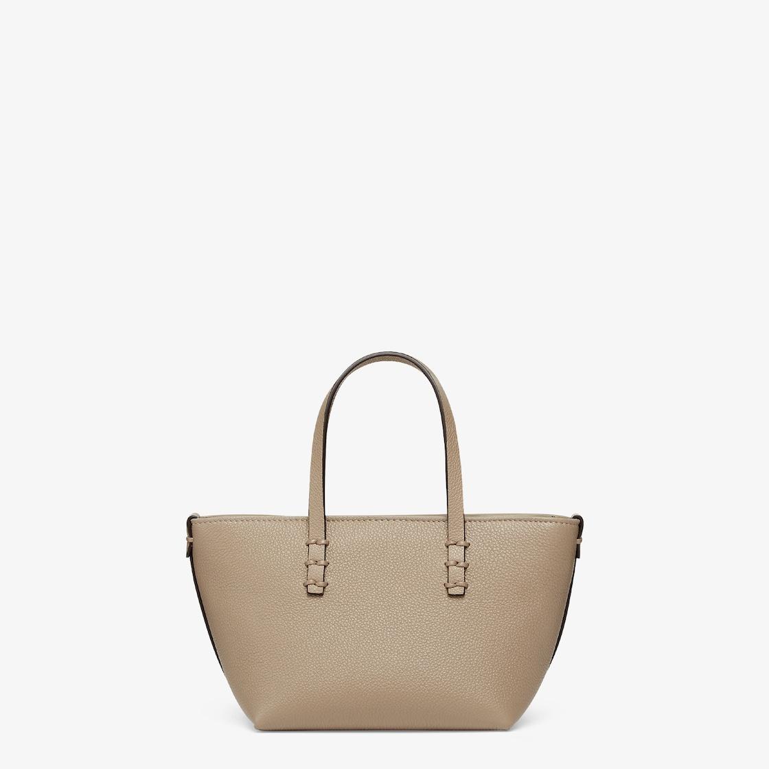 Roll MiniDove gray Selleria mini-bag with 62 hand-sewn topstitches Product Image