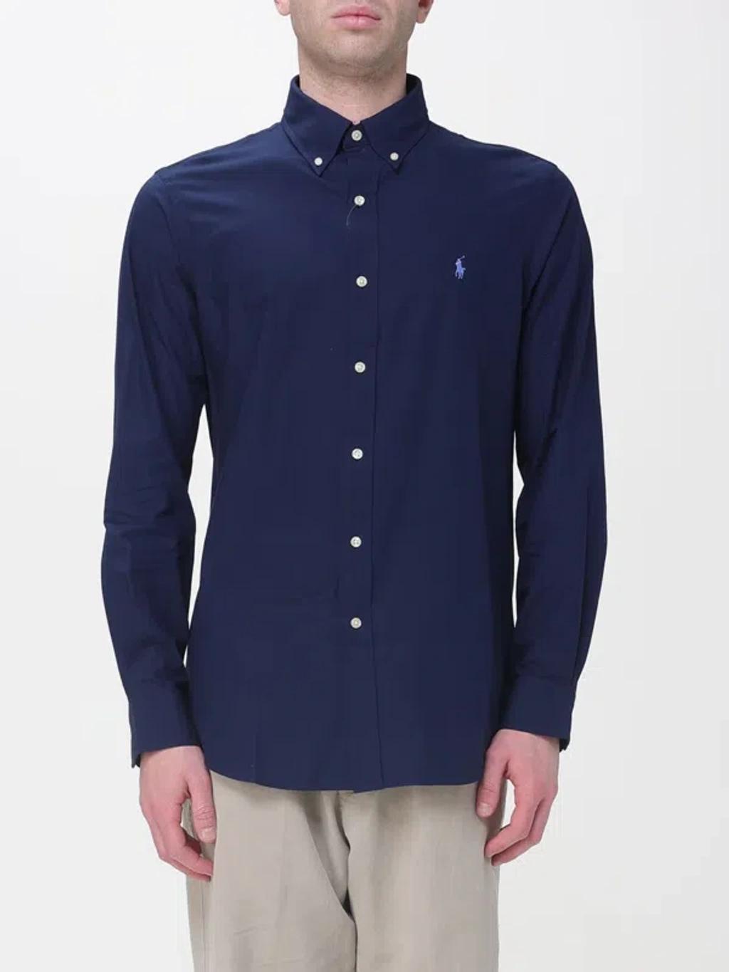 POLO RALPH LAUREN Camicia Bd In Popeline Stretch Slim-fit Shirt In Blue Product Image
