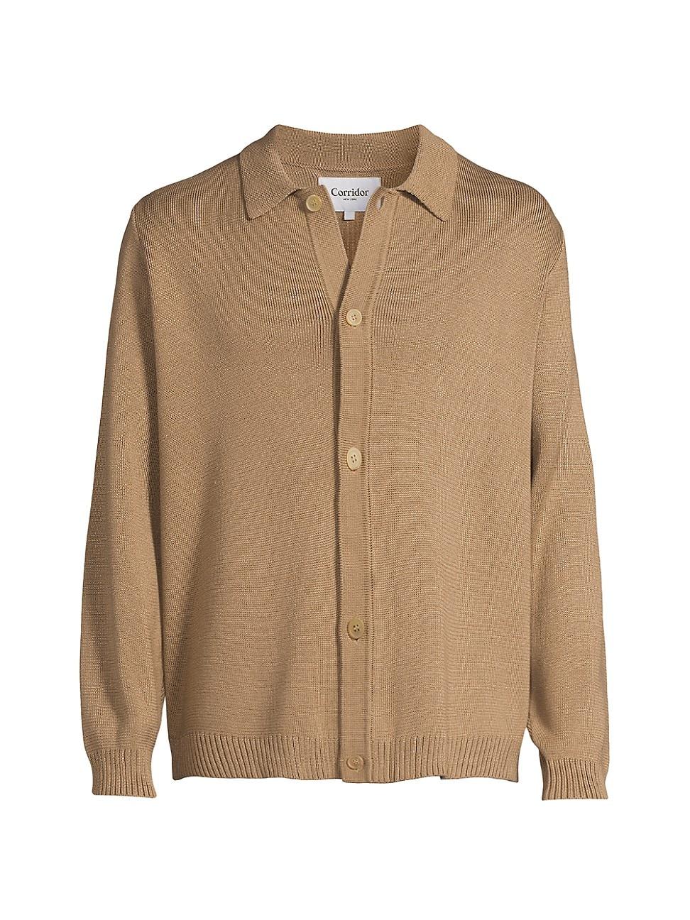 Mens Dreamweaver Cotton Knit Button-Front Cardigan Product Image