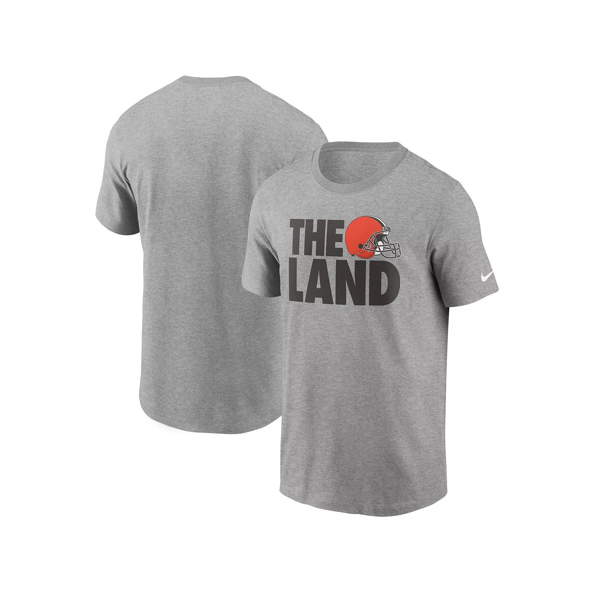 Men's Nike Heathered Gray Cleveland Browns Hometown Collection The Land T-Shirt, Size: Small, Grey Product Image