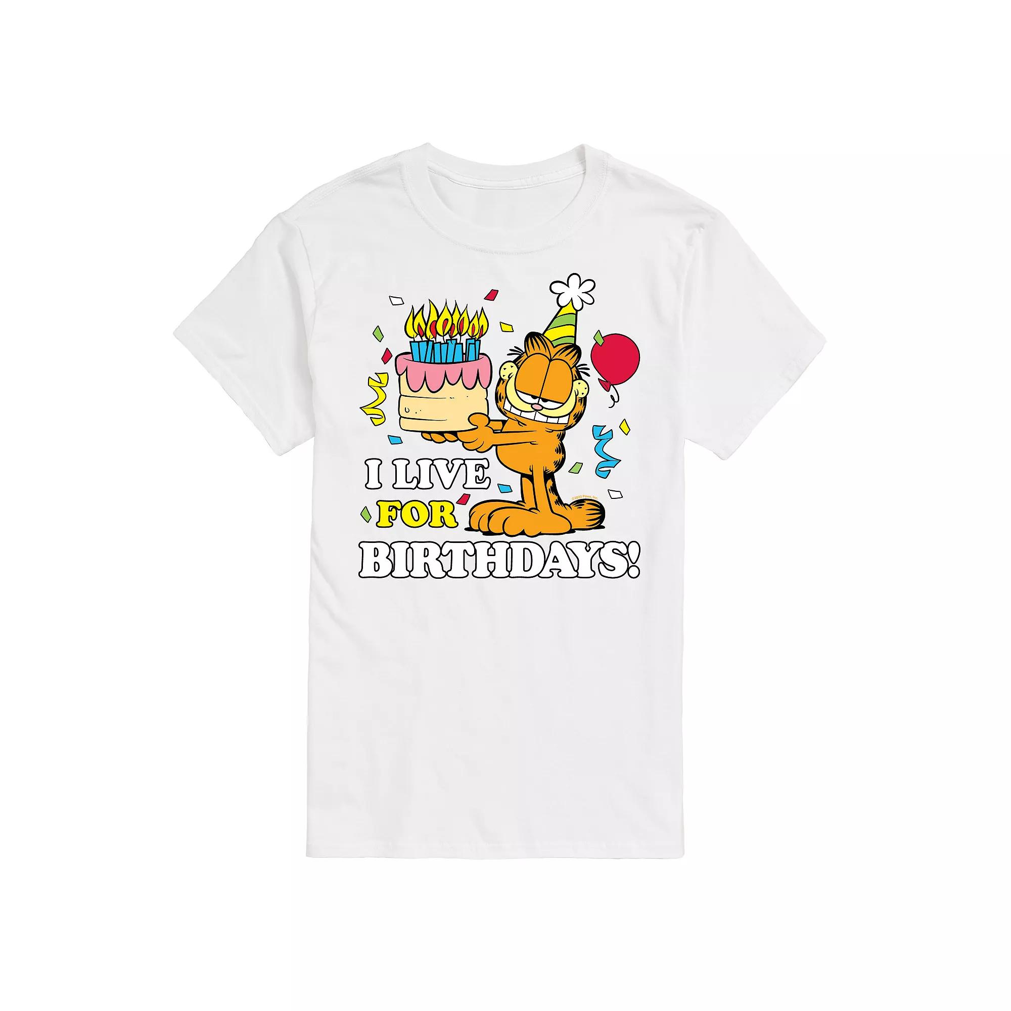 Big & Tall Garfield Live For Birthdays Graphic Tee, Men's,  Product Image