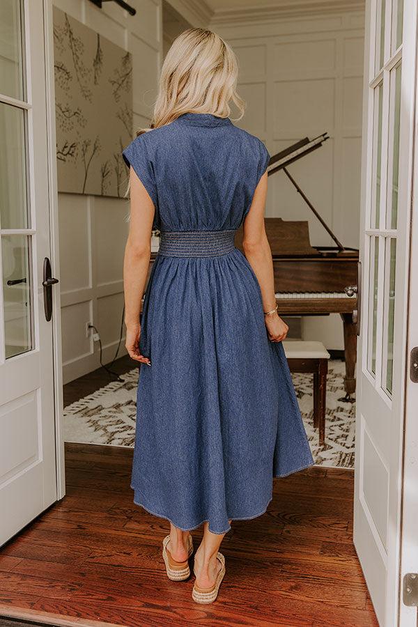 Picnic At The Park Denim Midi Dress Product Image