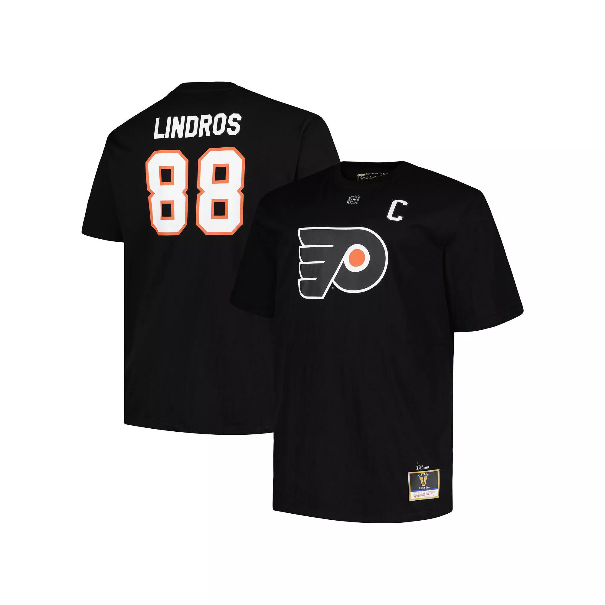 Men's Profile Eric Lindros Black Philadelphia Flyers Big & Tall Captain Patch Name & Number T-Shirt, Size: 3XB, Fly Black Product Image