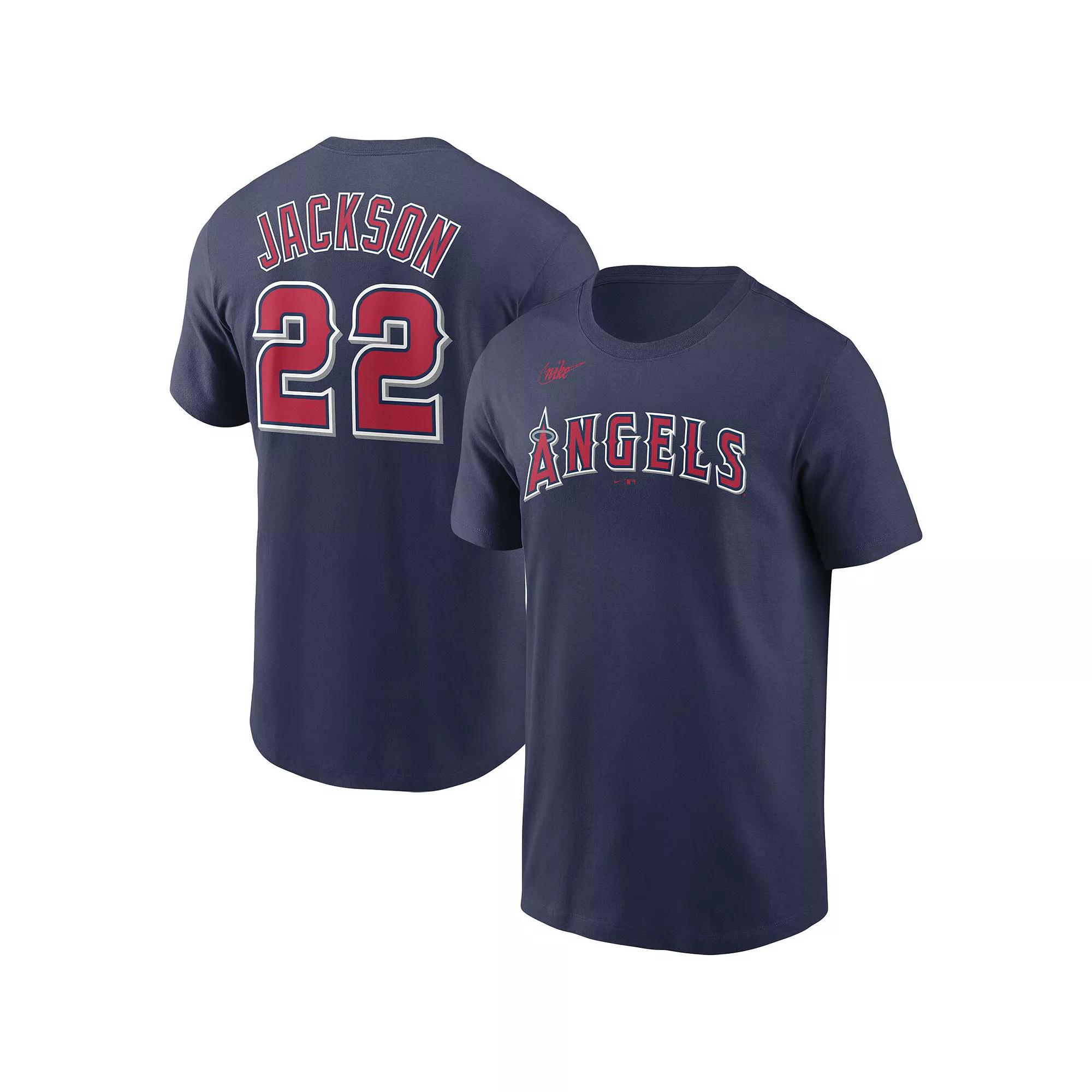 Men's Nike Bo Jackson Navy California Angels Cooperstown Collection Name & Number T-Shirt,  Product Image