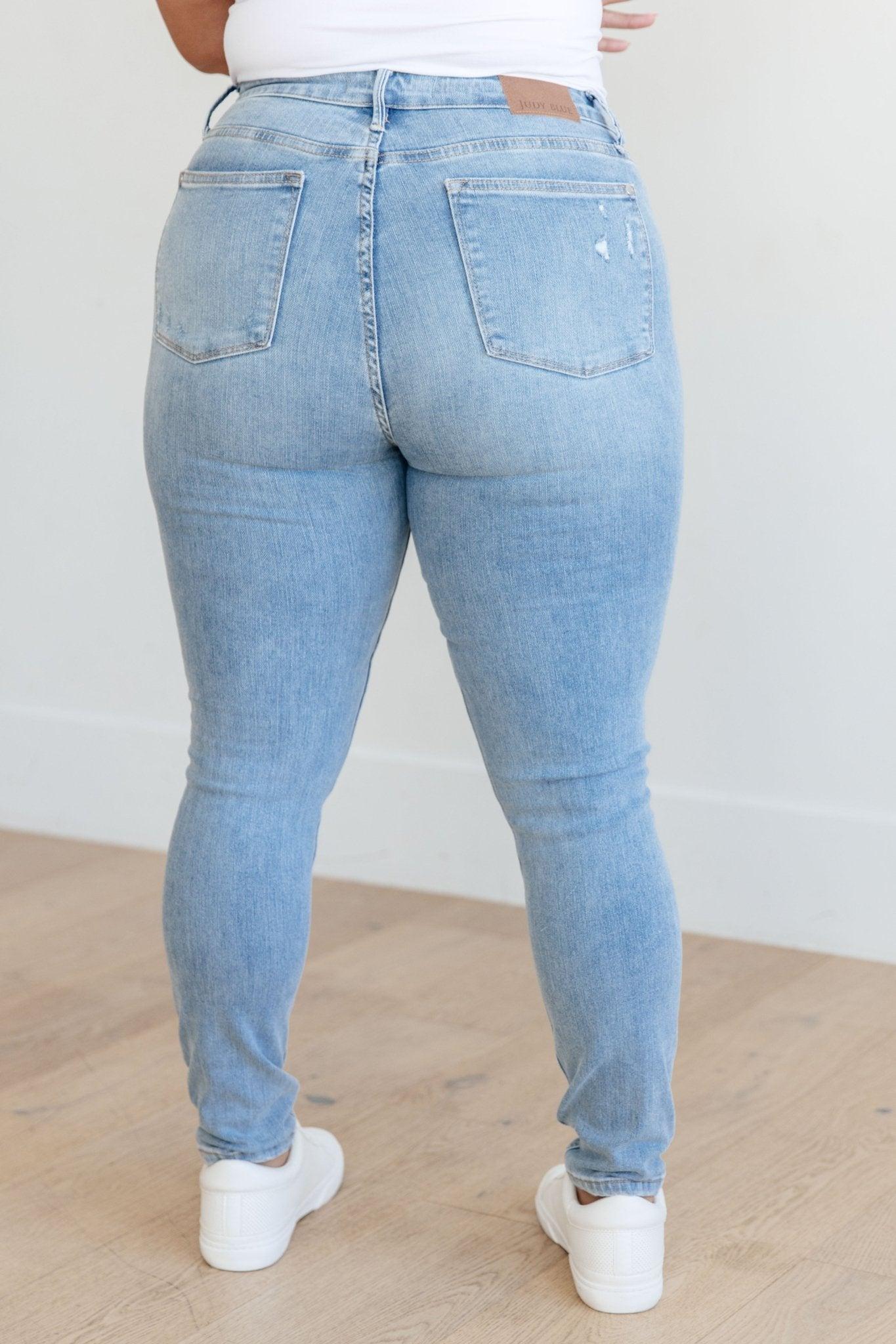 Eloise Mid Rise Control Top Distressed Skinny Jeans (Online Exclusive) Product Image