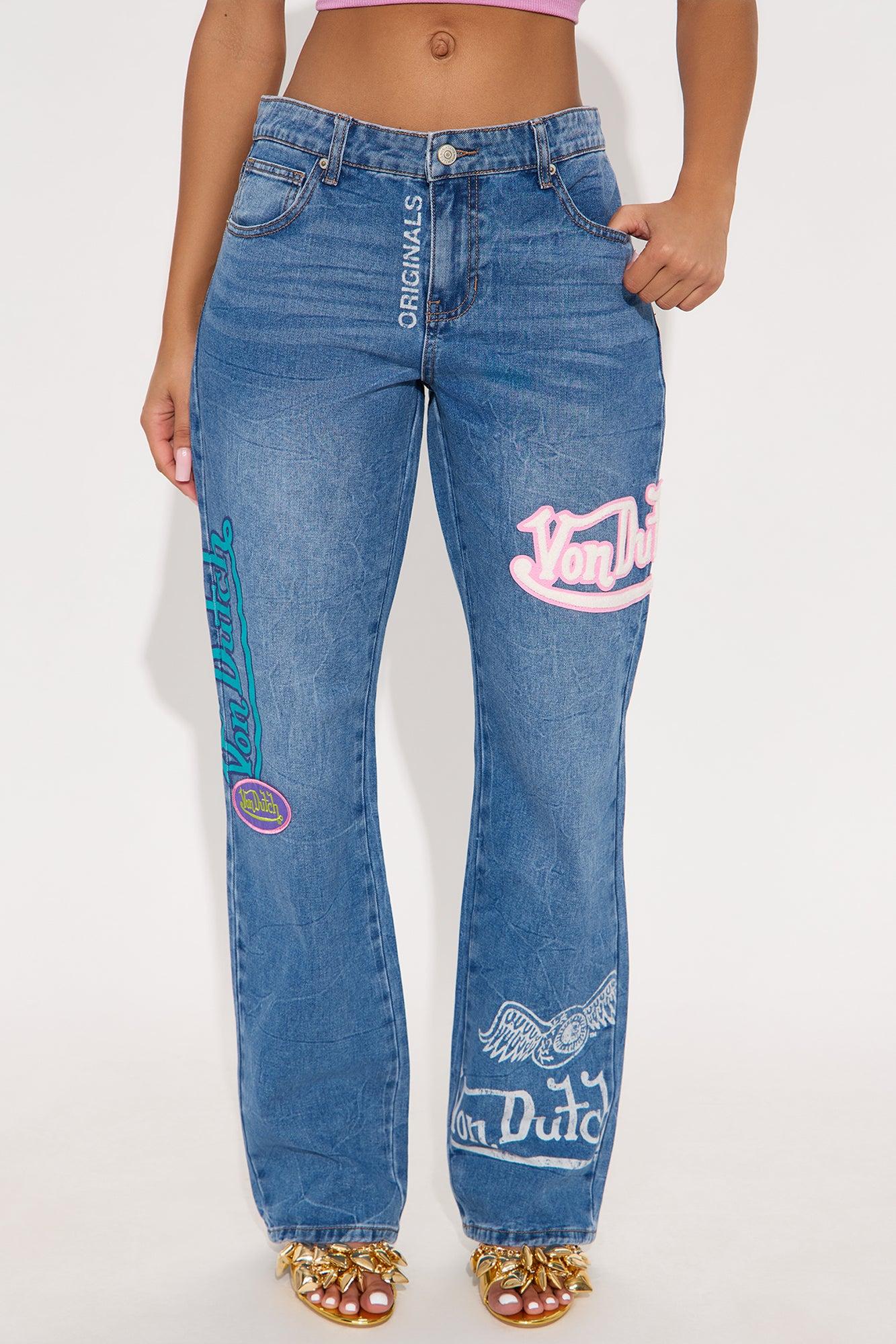 Von Dutch Originals Straight Leg Jeans - Medium Wash Female Product Image