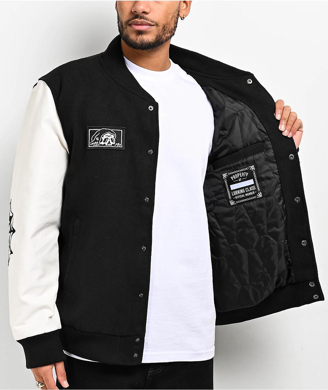 Lurking Class by Sketchy Tank Box Logo Black Varsity Jacket Product Image